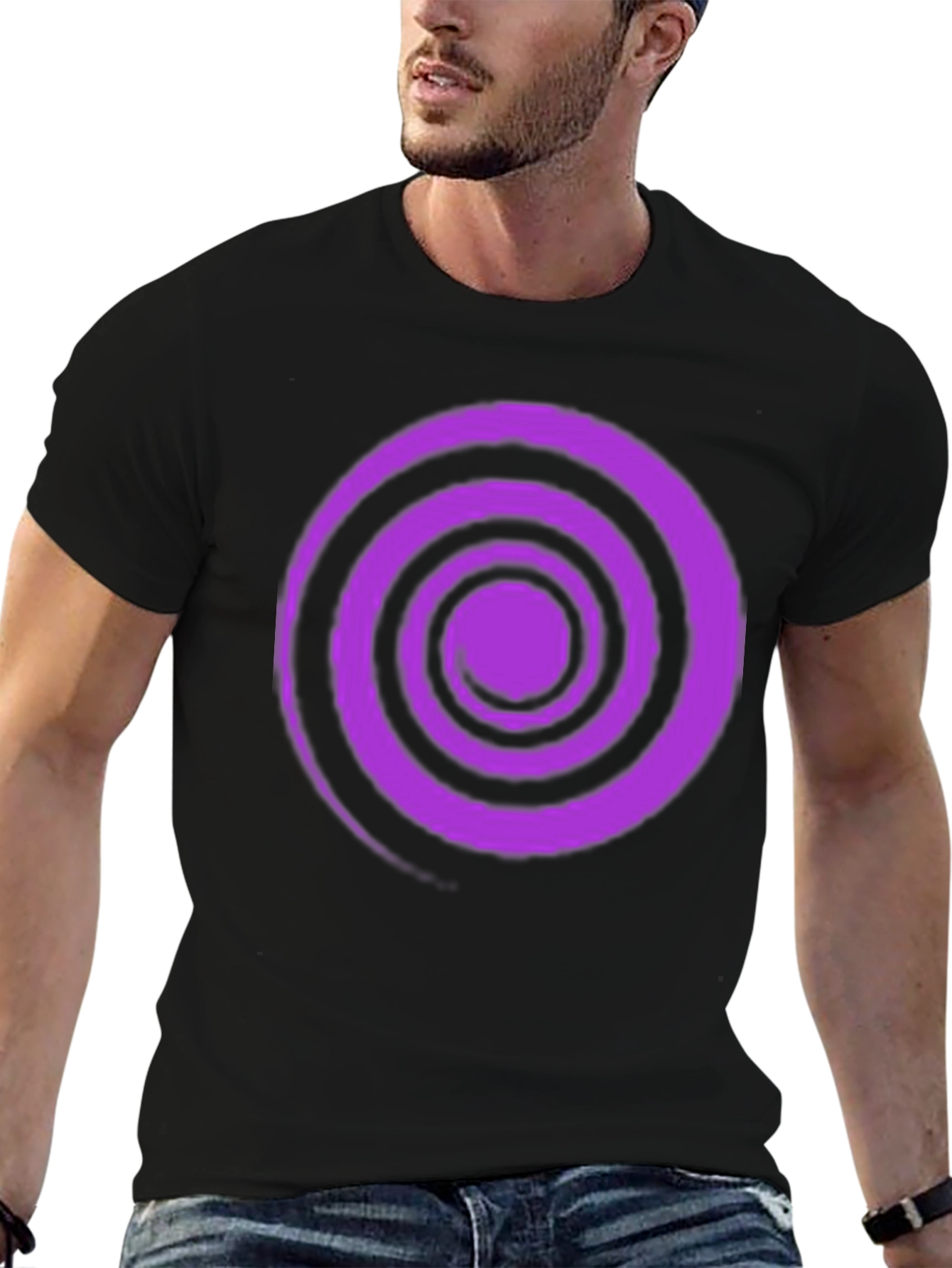 Swirl Graphic Tee - Black Cotton Comfort