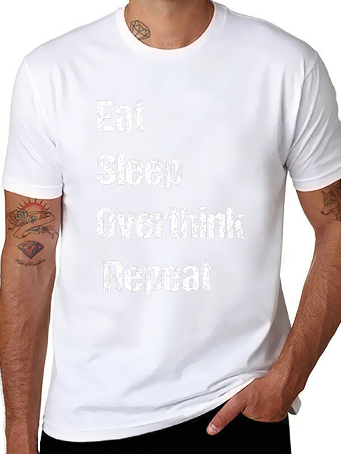 Eat Sleep Overthink Repeat Graphic Tee