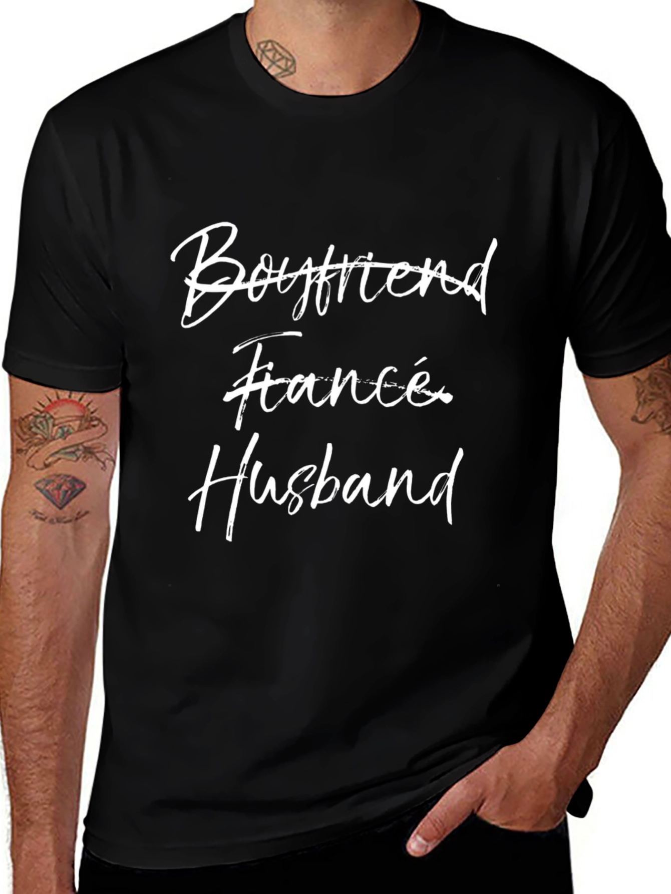 Boyfriend Fiancé Husband Black T-Shirt
