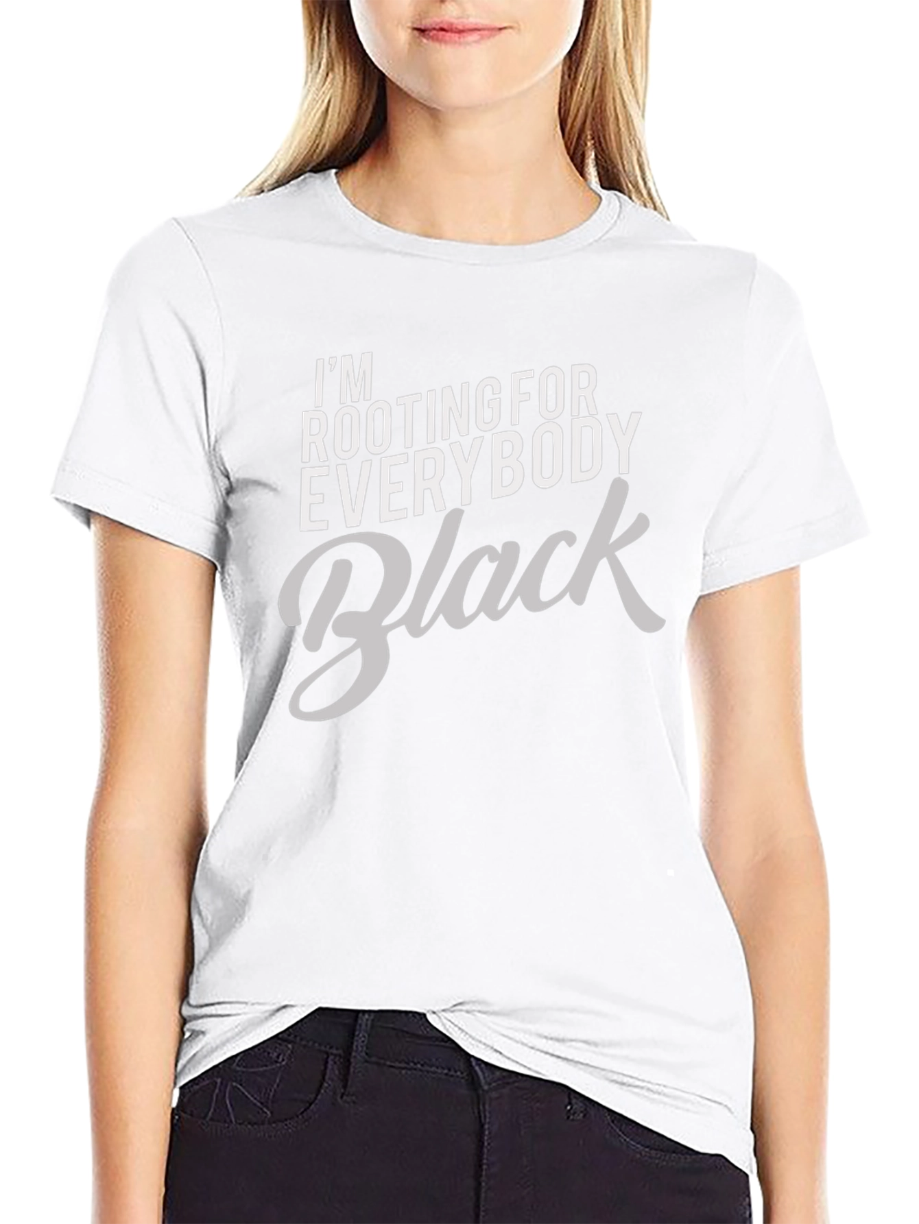 Rooting for Everybody Black T-Shirt Graphic Tee