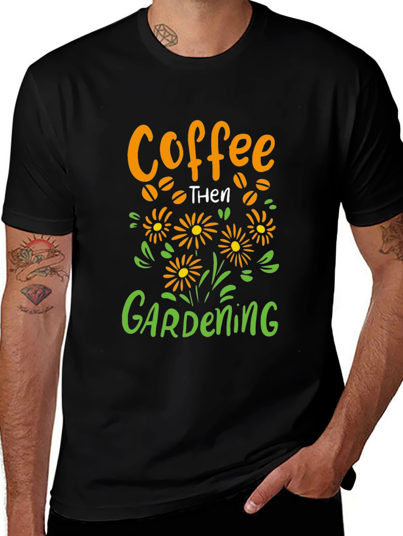 Coffee Then Gardening Graphic Tee
