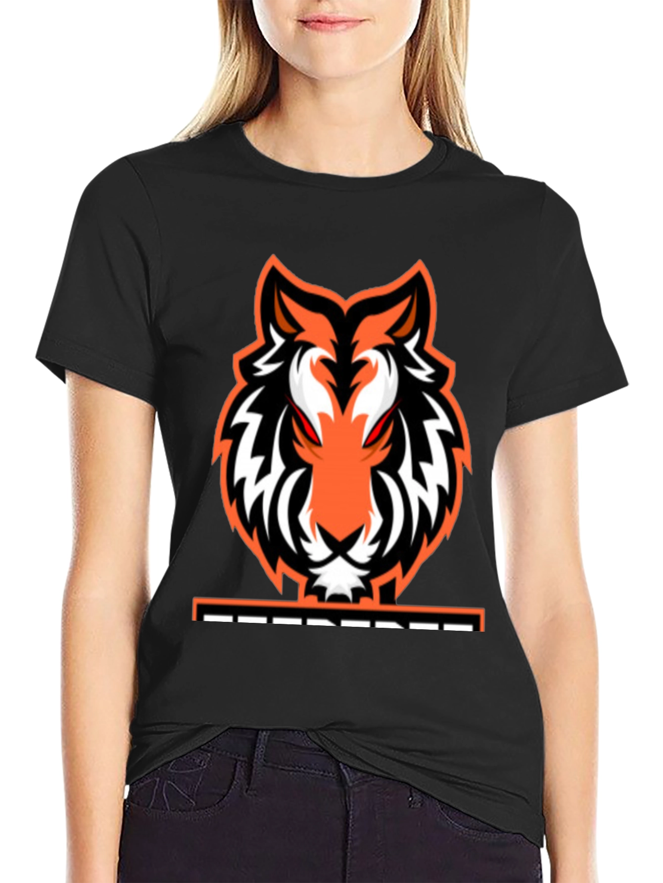 Fierce Tiger Graphic Tee - Black Cotton Blend