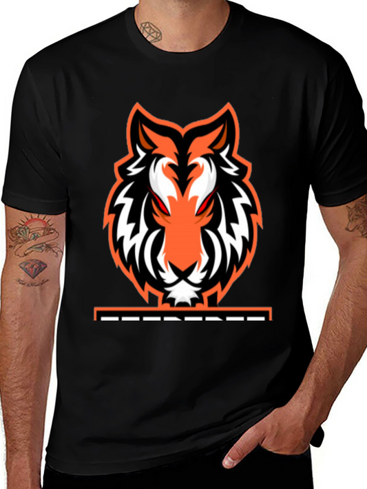 Fierce Tiger Graphic Tee - Black Cotton Blend