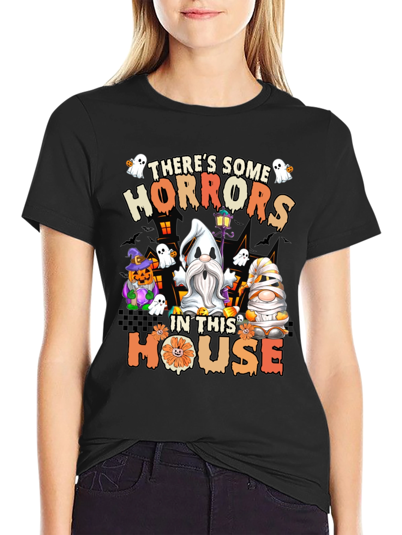 Halloween Horrors T-Shirt - Spooky Gnome Design
