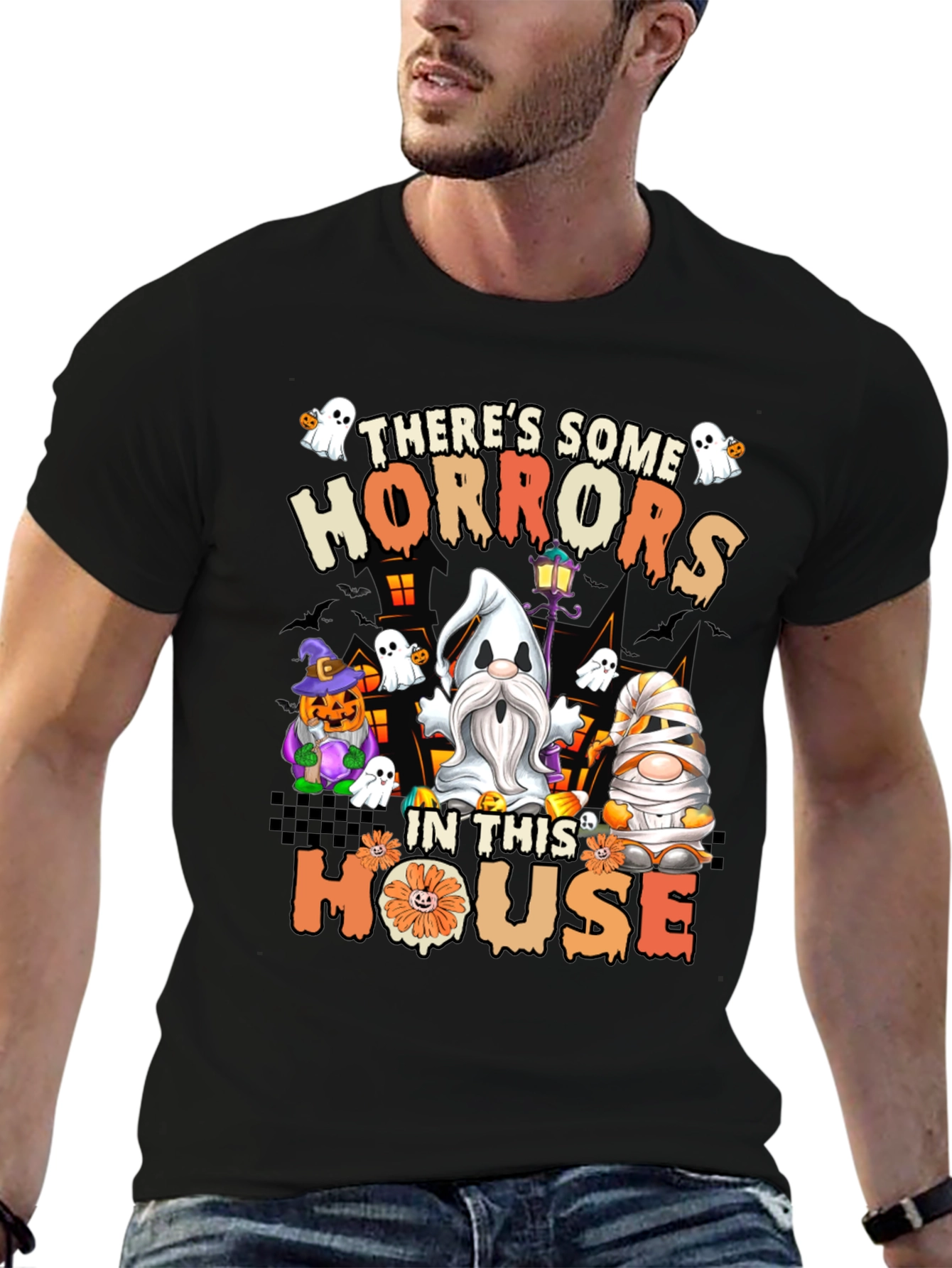Halloween Horrors T-Shirt - Spooky Gnome Design