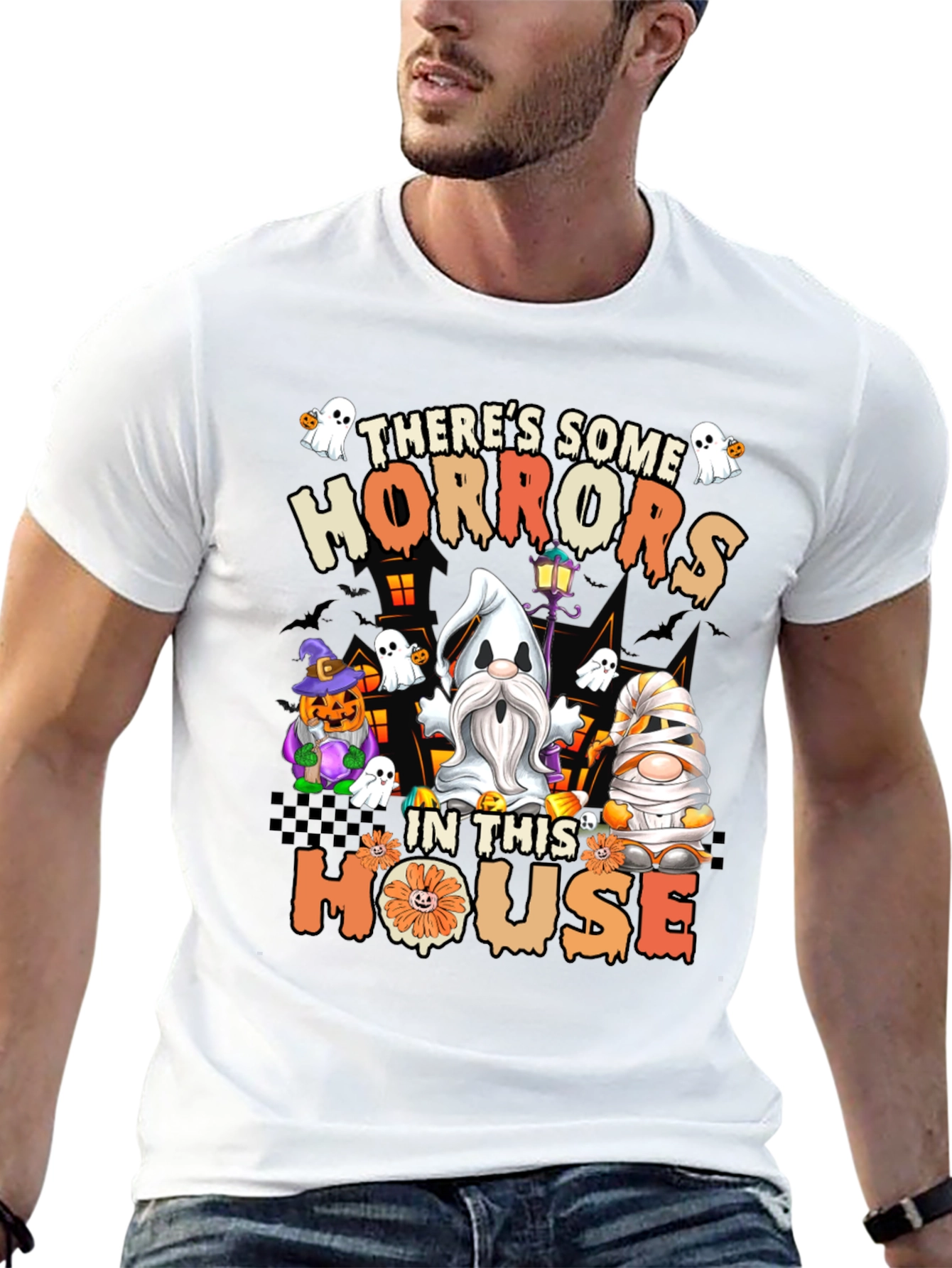 Halloween Horrors T-Shirt - Spooky Gnome Design