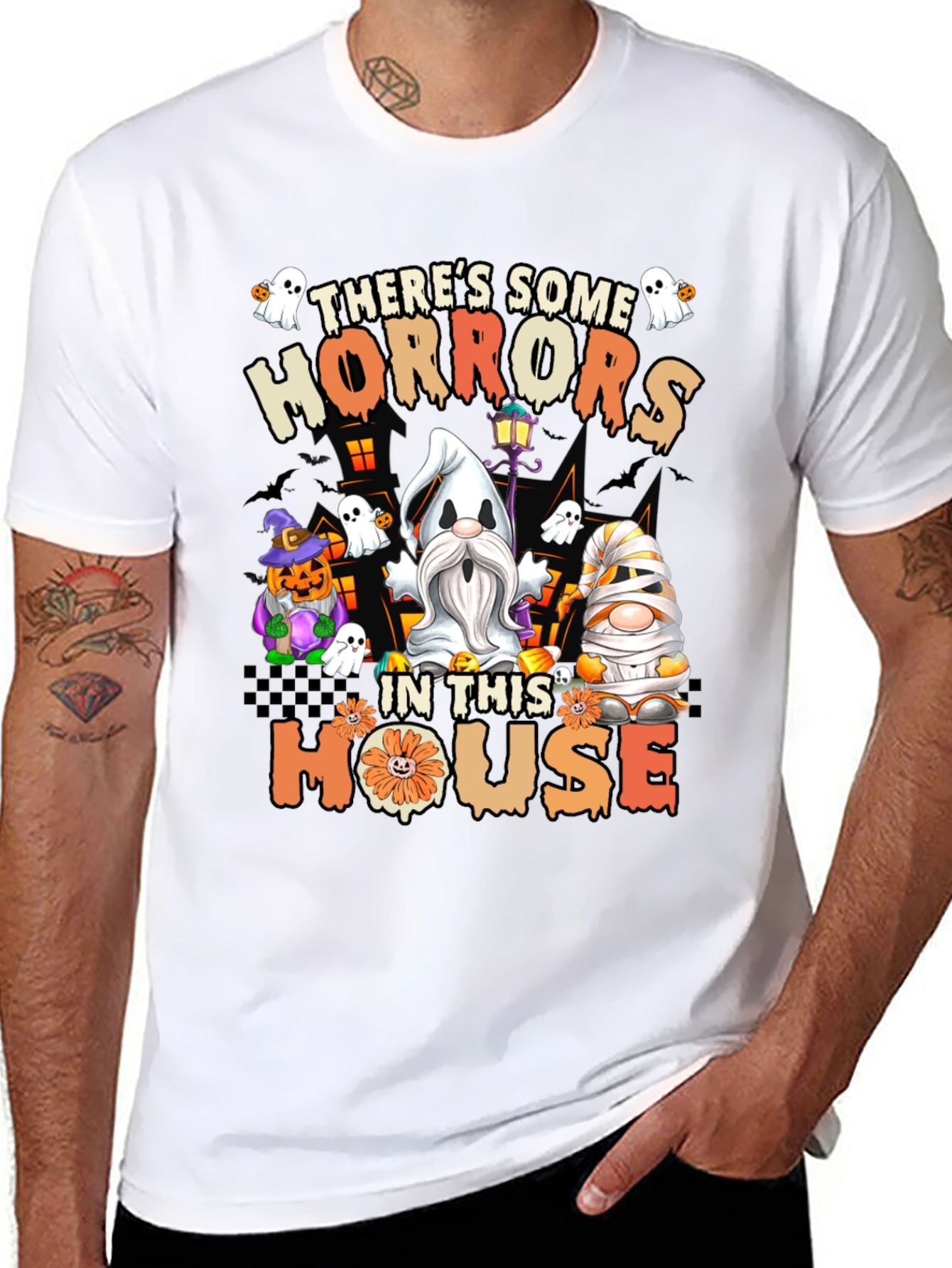 Halloween Horrors T-Shirt - Spooky Gnome Design
