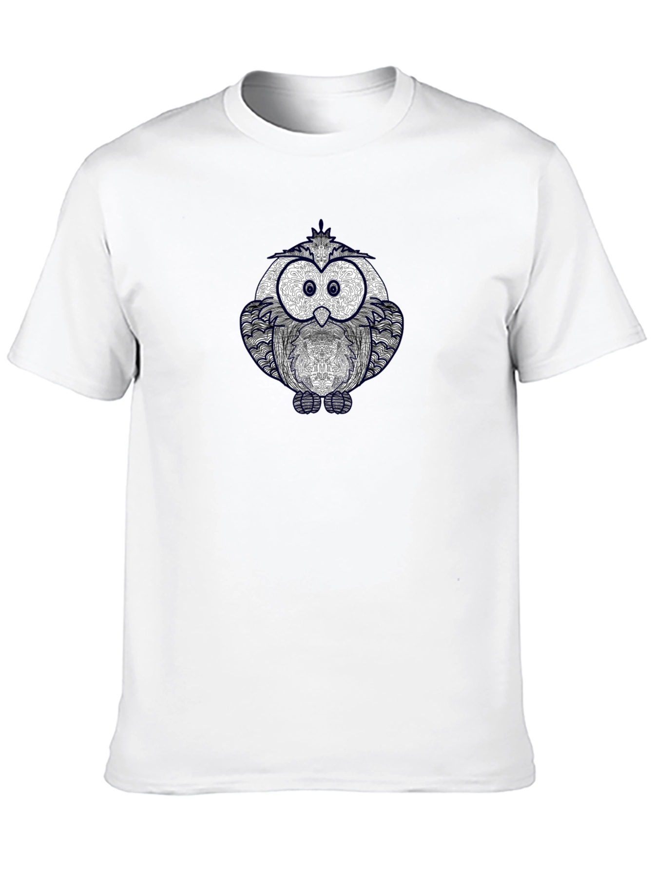 Owl Graphic Print Crew Neck T-Shirt