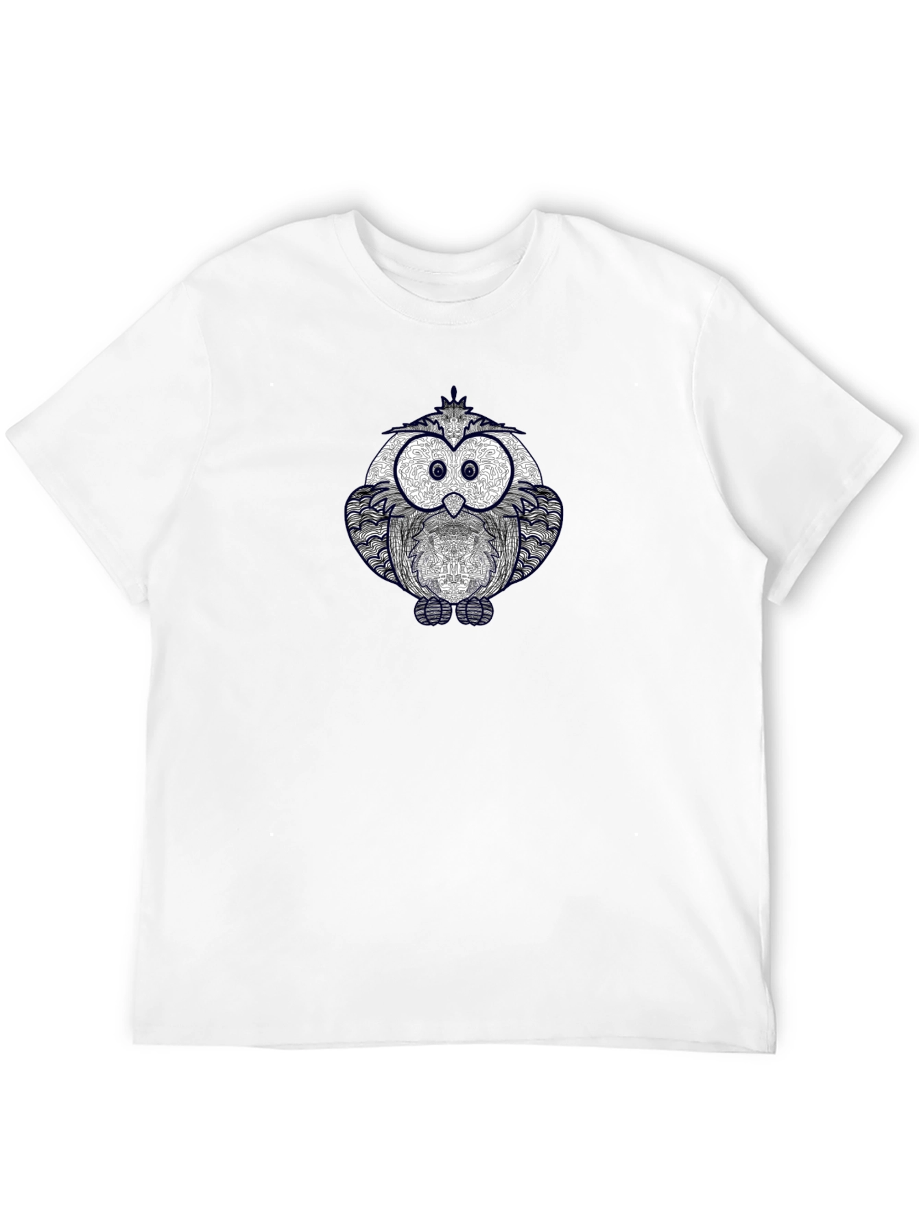 Owl Graphic Print Crew Neck T-Shirt