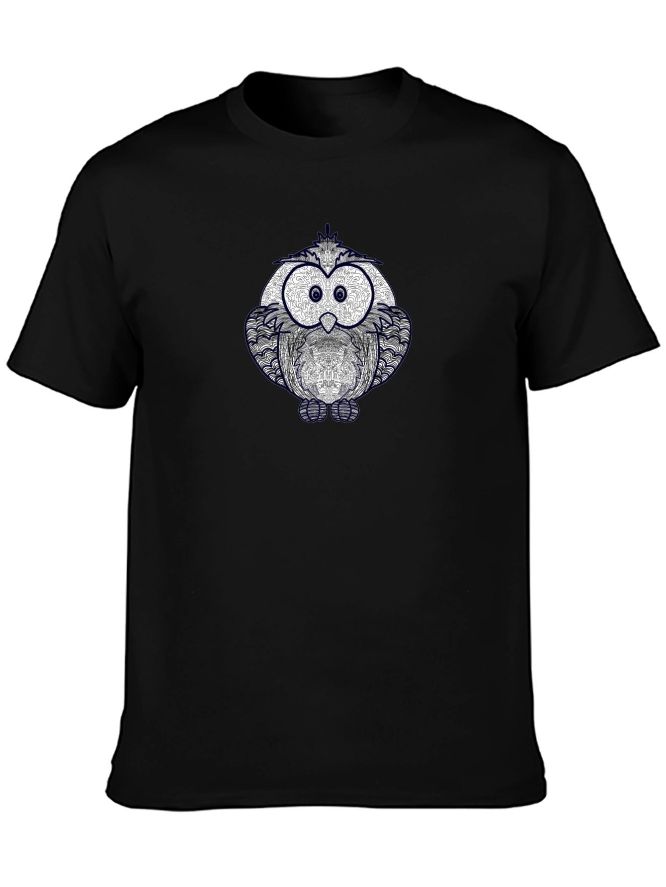 Owl Graphic Print Crew Neck T-Shirt