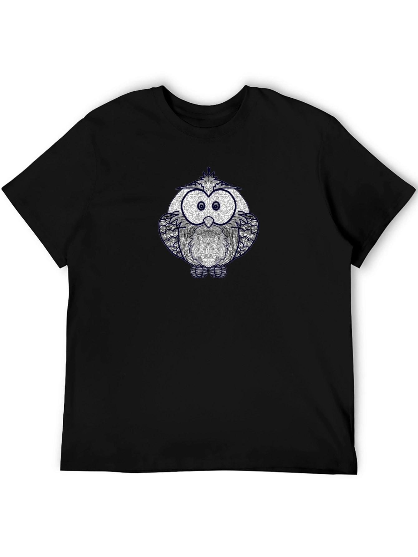 Owl Graphic Print Crew Neck T-Shirt