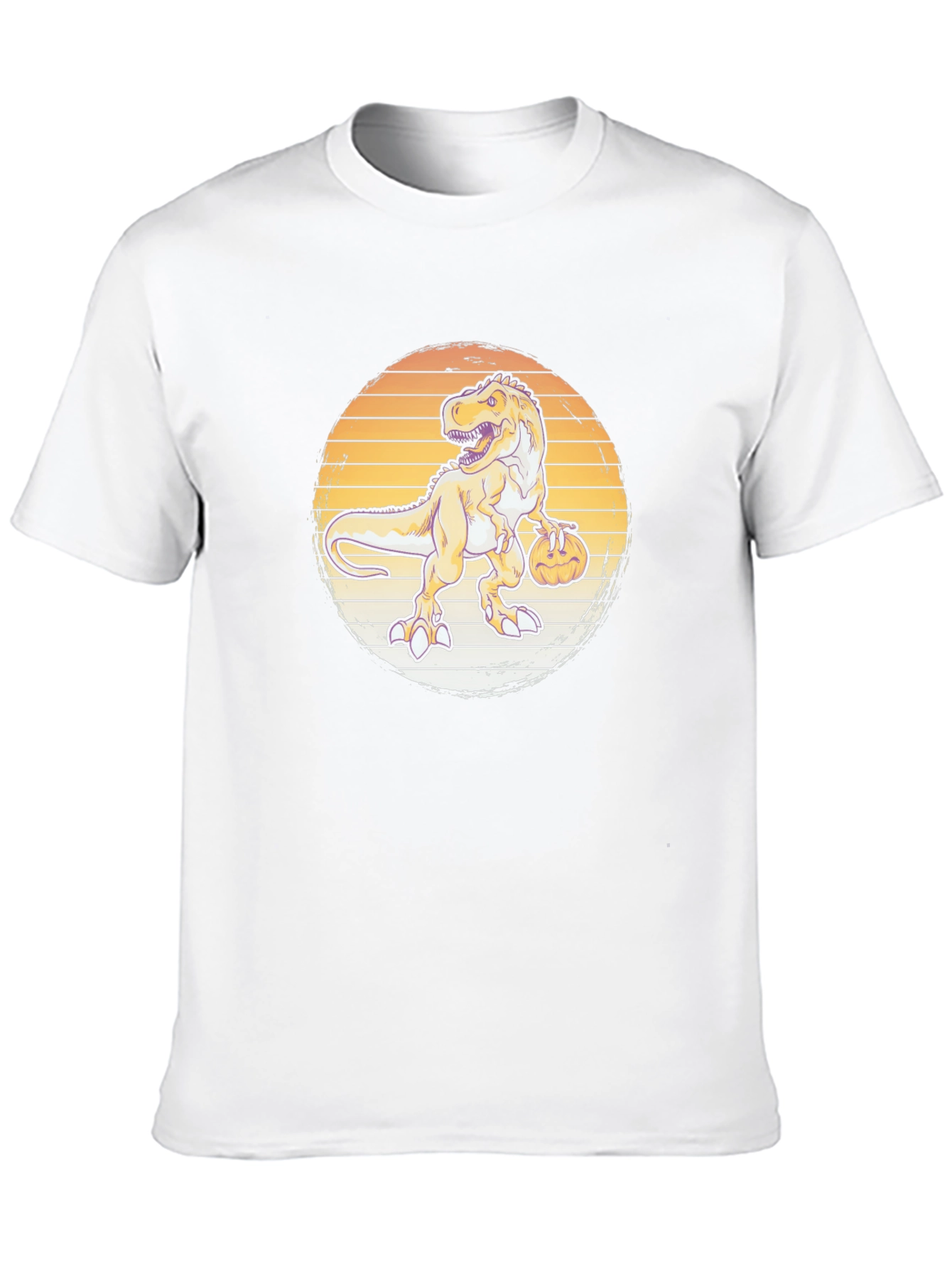 Dino Pumpkin T-Shirt - Retro Halloween Style