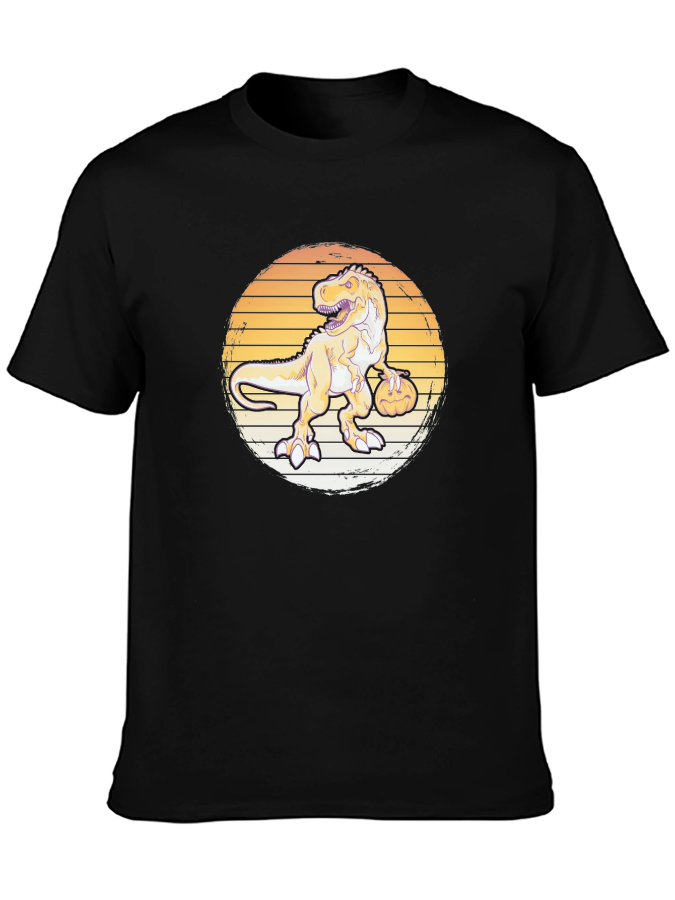 Dino Pumpkin T-Shirt - Retro Halloween Style