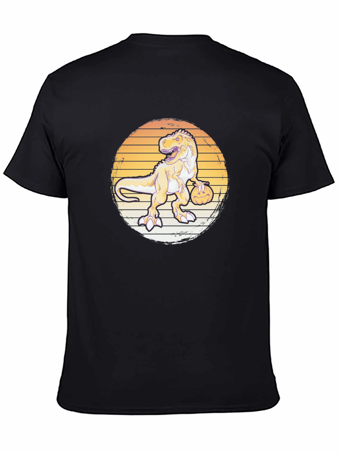 Dino Pumpkin T-Shirt - Retro Halloween Style