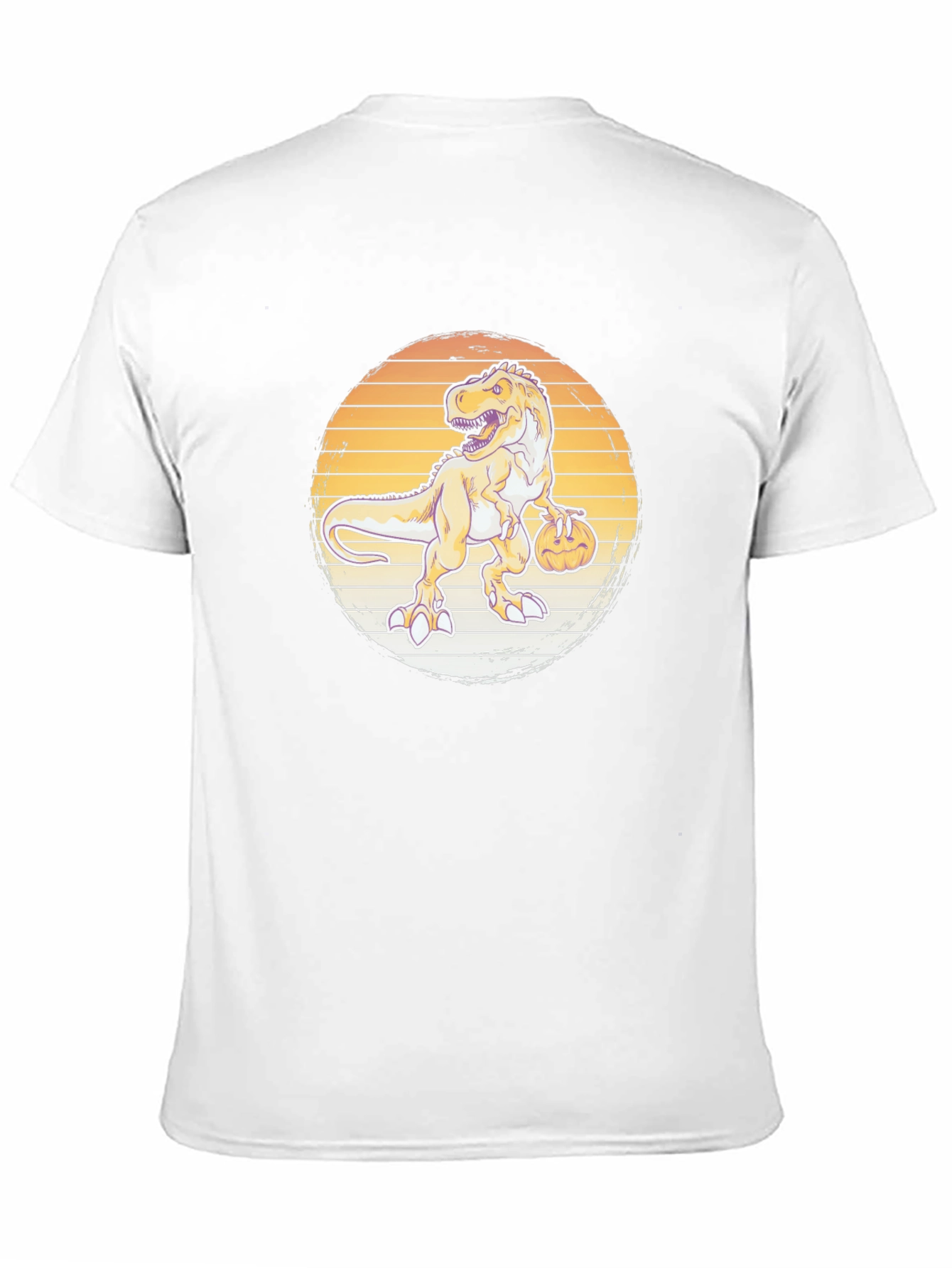 Dino Pumpkin T-Shirt - Retro Halloween Style