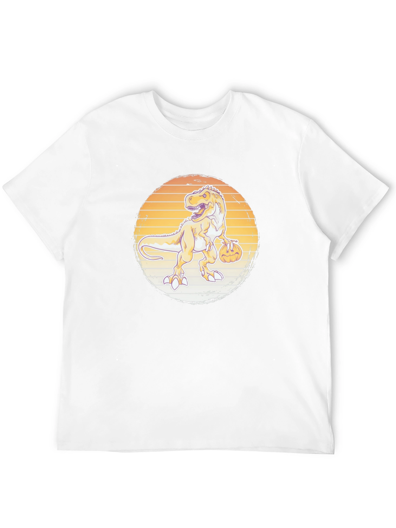 Dino Pumpkin T-Shirt - Retro Halloween Style