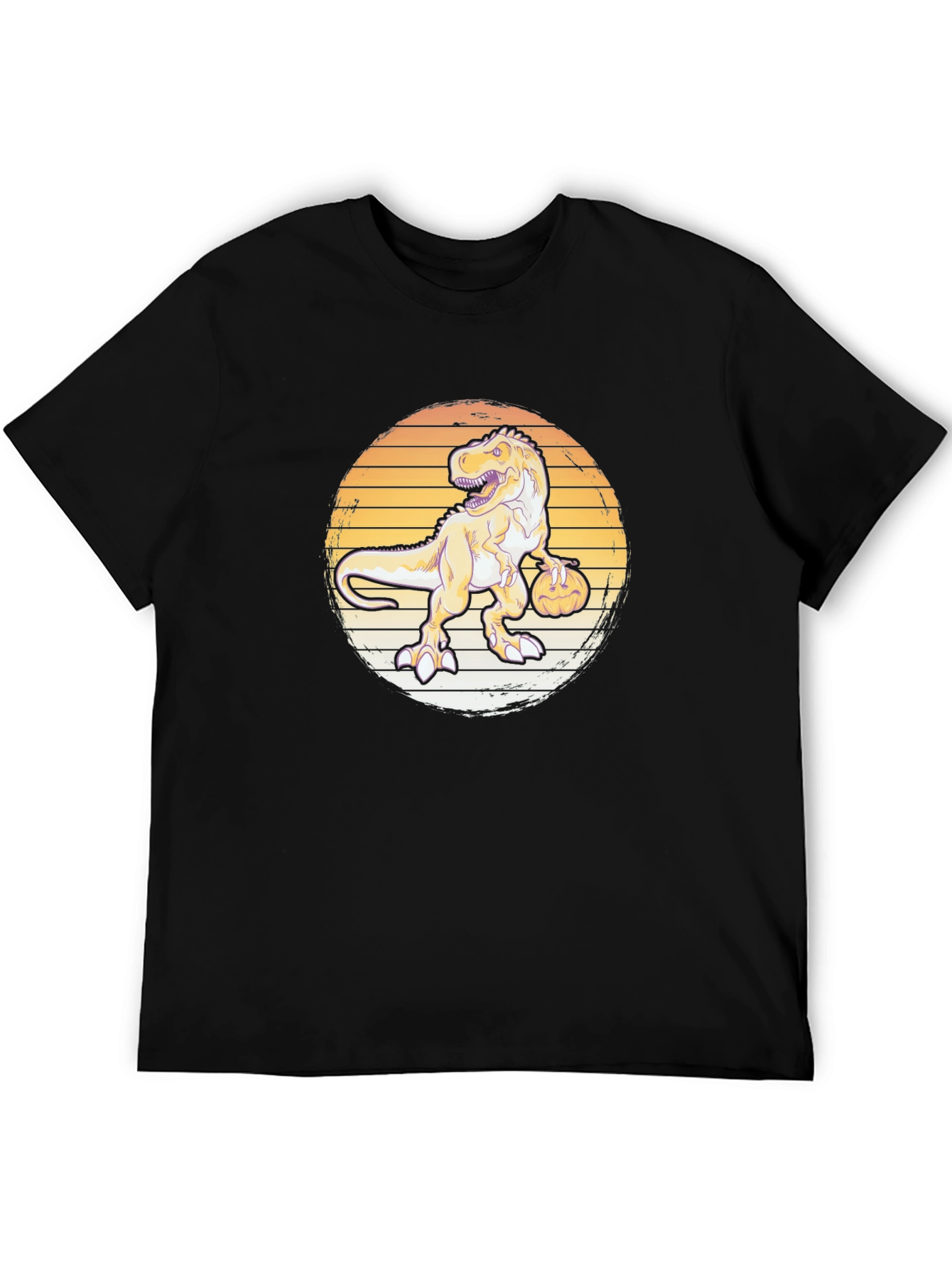 Dino Pumpkin T-Shirt - Retro Halloween Style