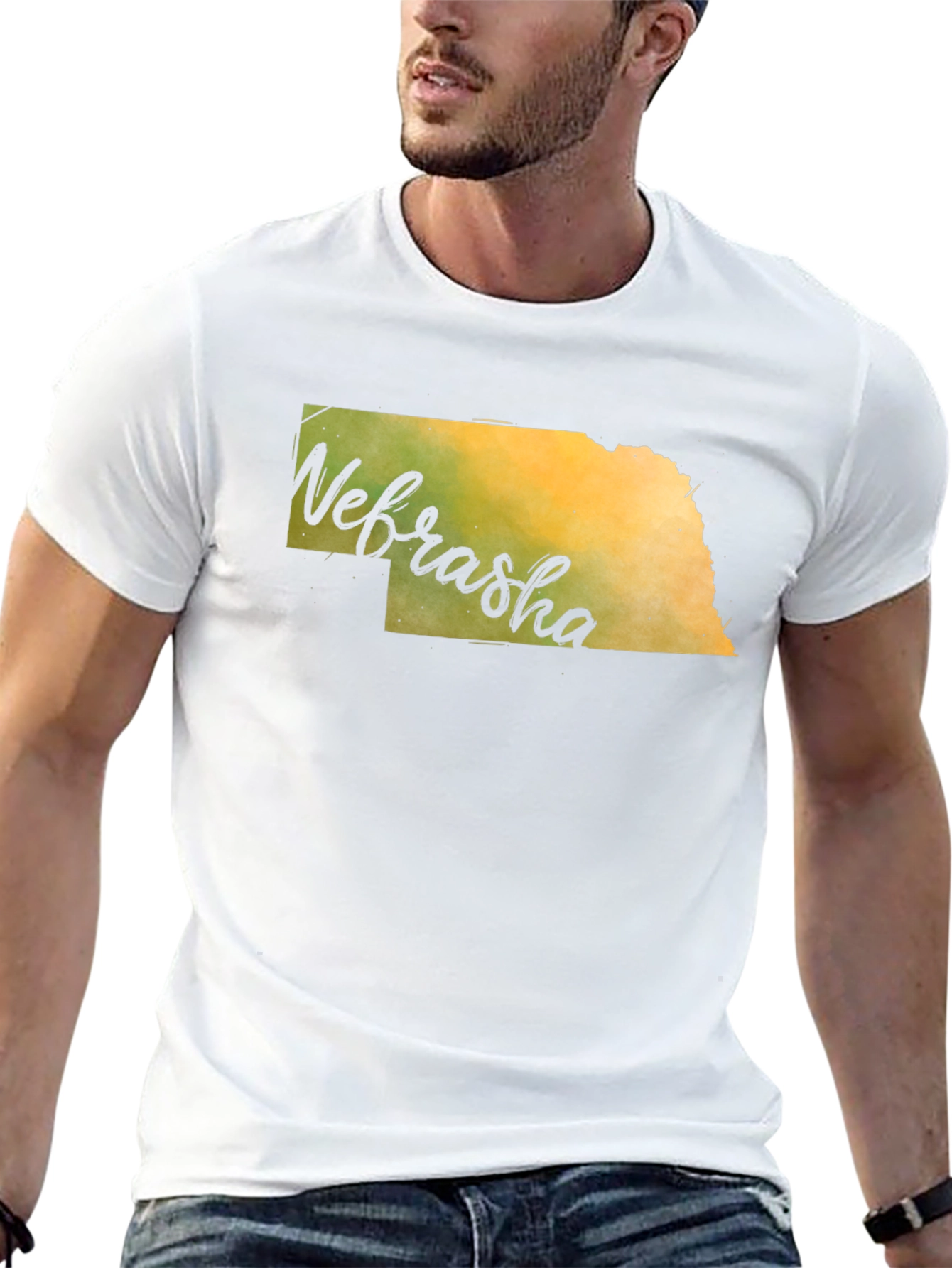 Nebraska State Map Graphic T-Shirt