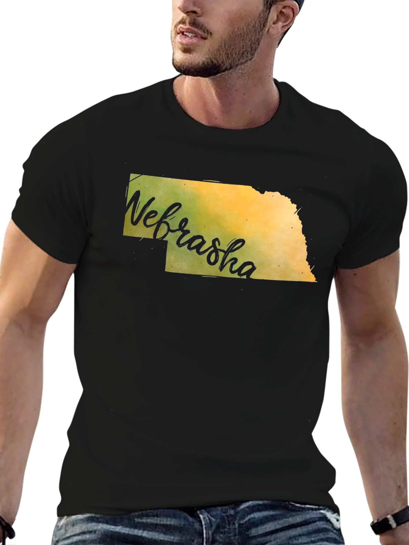 Nebraska State Map Graphic T-Shirt