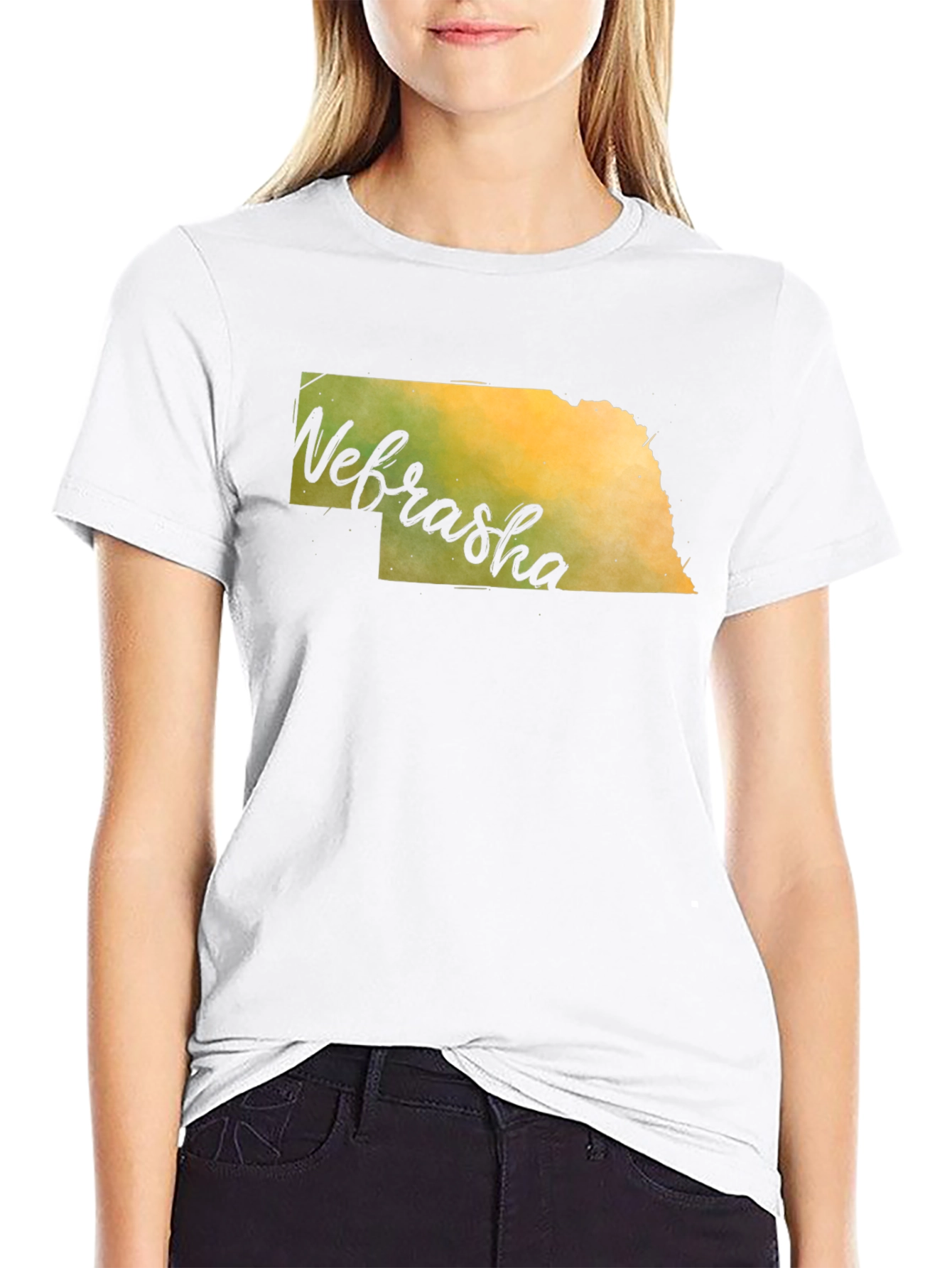Nebraska State Map Graphic T-Shirt