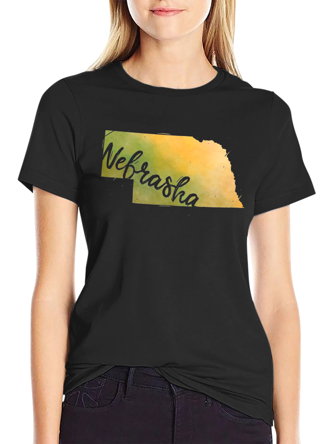 Nebraska State Map Graphic T-Shirt