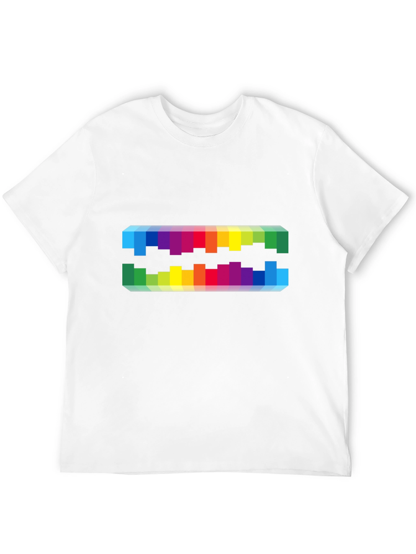 Rainbow Pixel Graphic Black T-Shirt