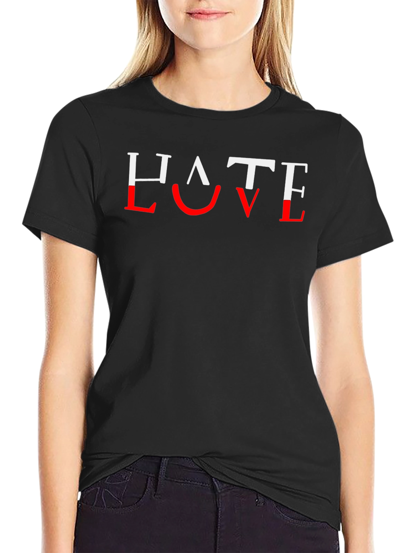 Hate Love T-Shirt - Graphic Print