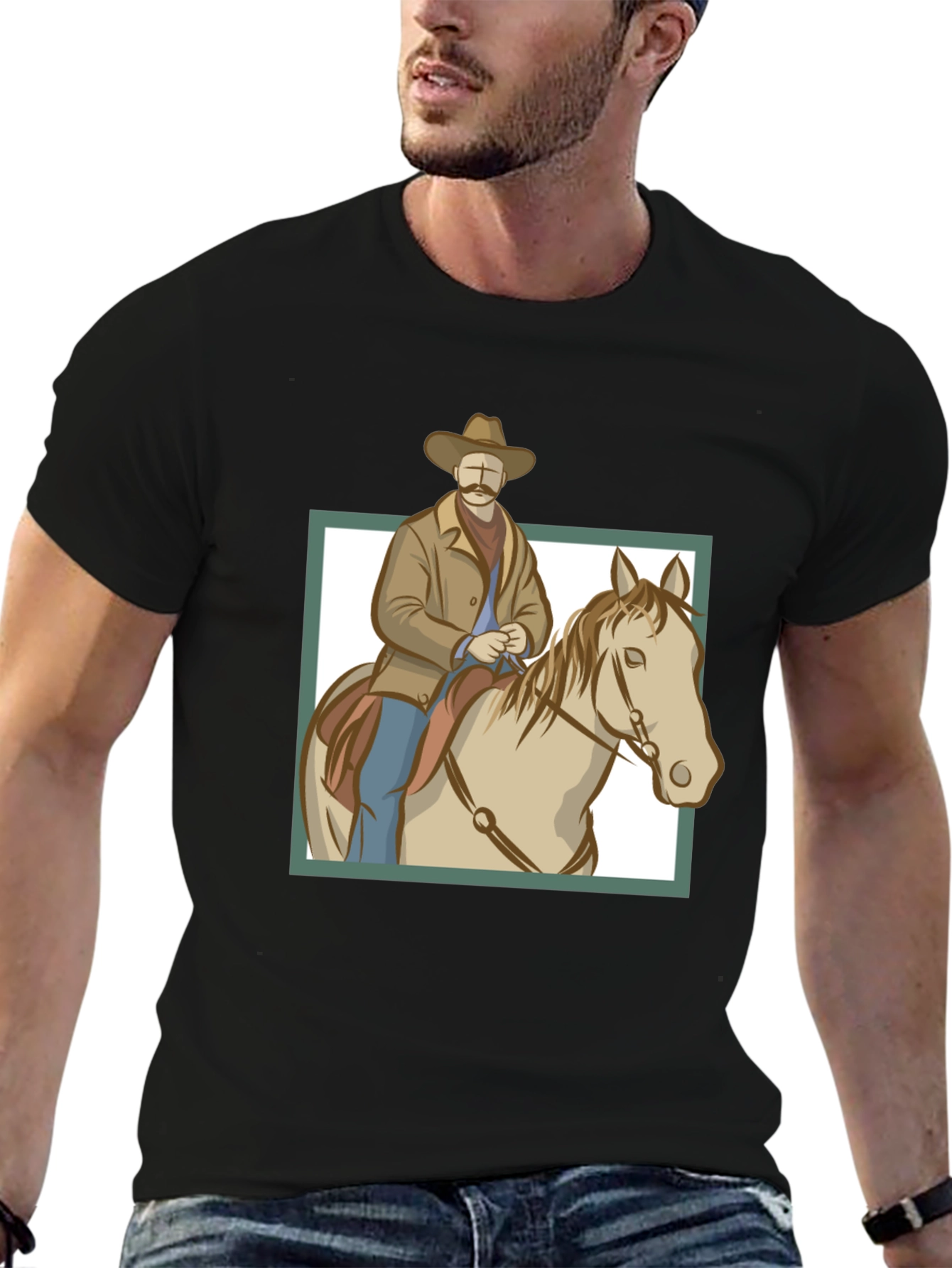 Cowboy Riding Horse Graphic T-Shirt
