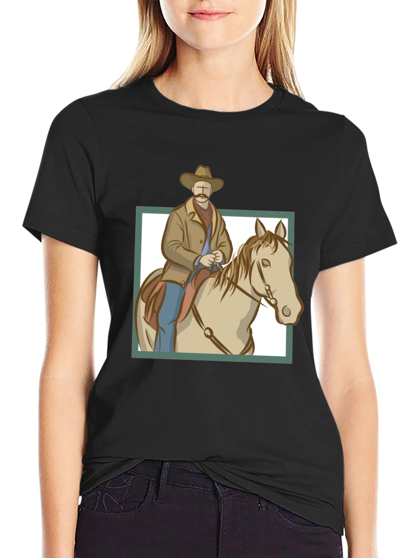Cowboy Riding Horse Graphic T-Shirt