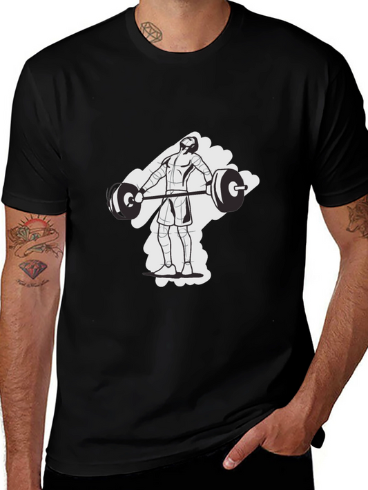 Weightlifting Graphic Tee - Black Cotton