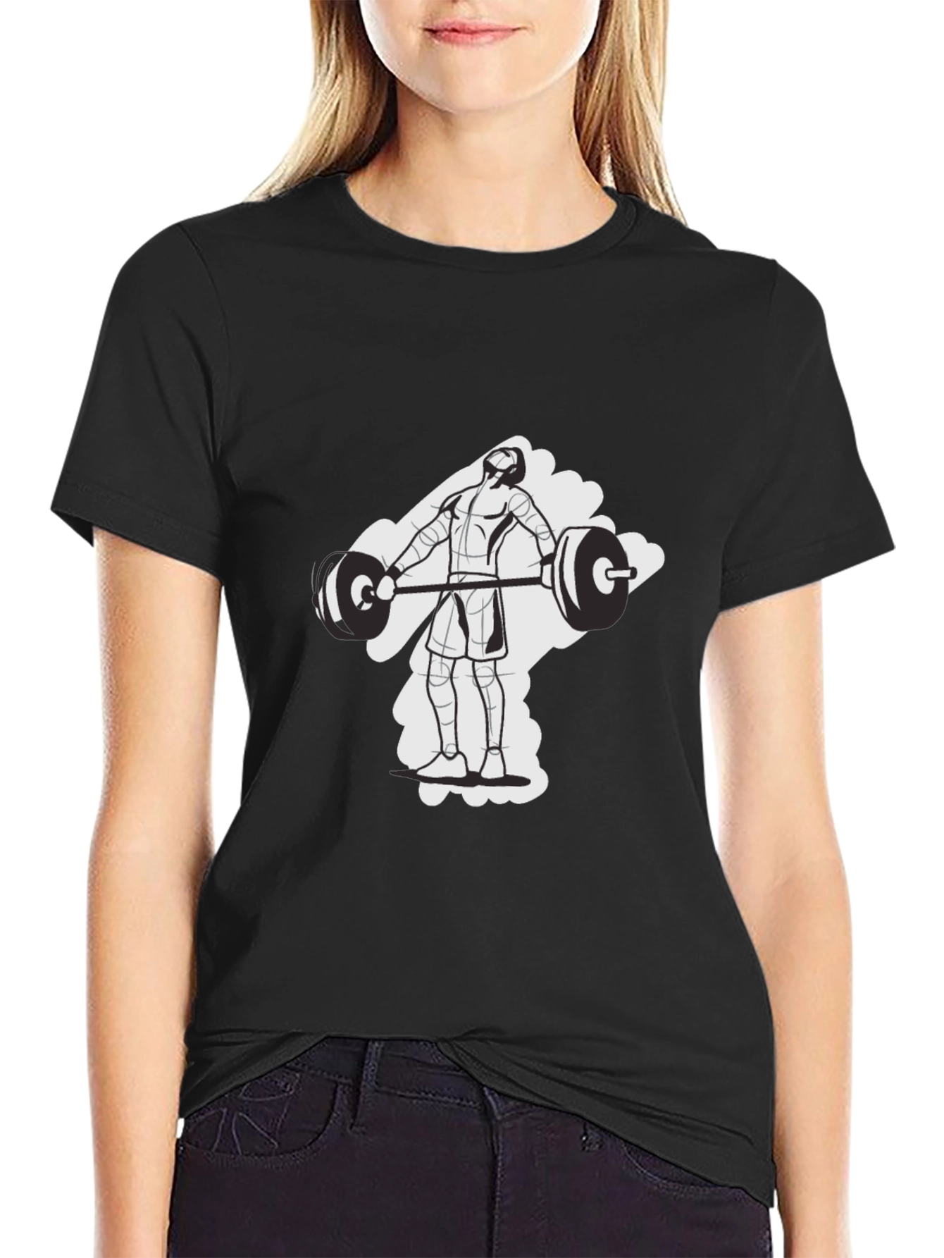 Weightlifting Graphic Tee - Black Cotton
