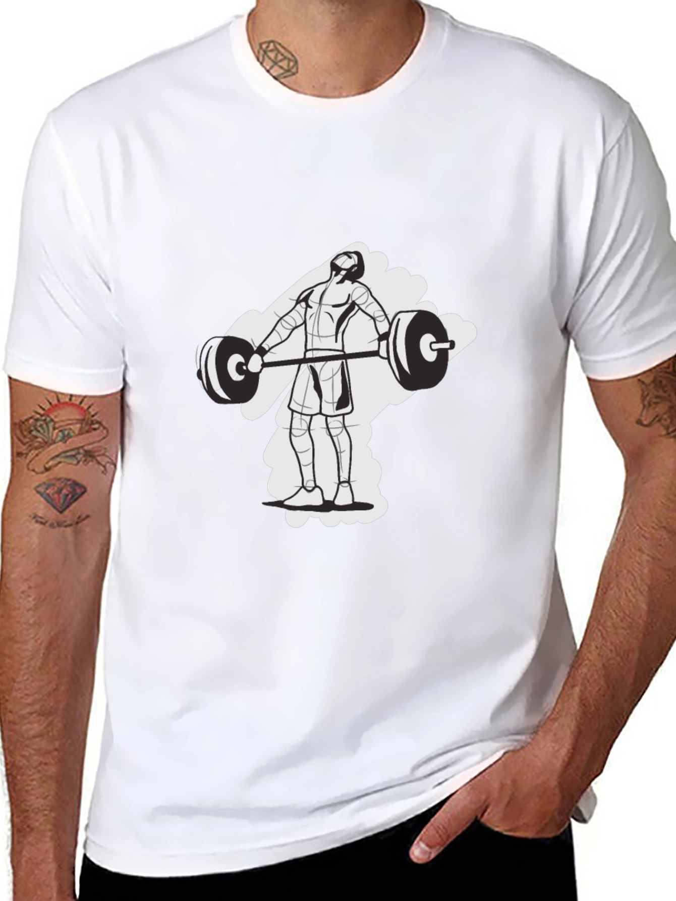 Weightlifting Graphic Tee - Black Cotton