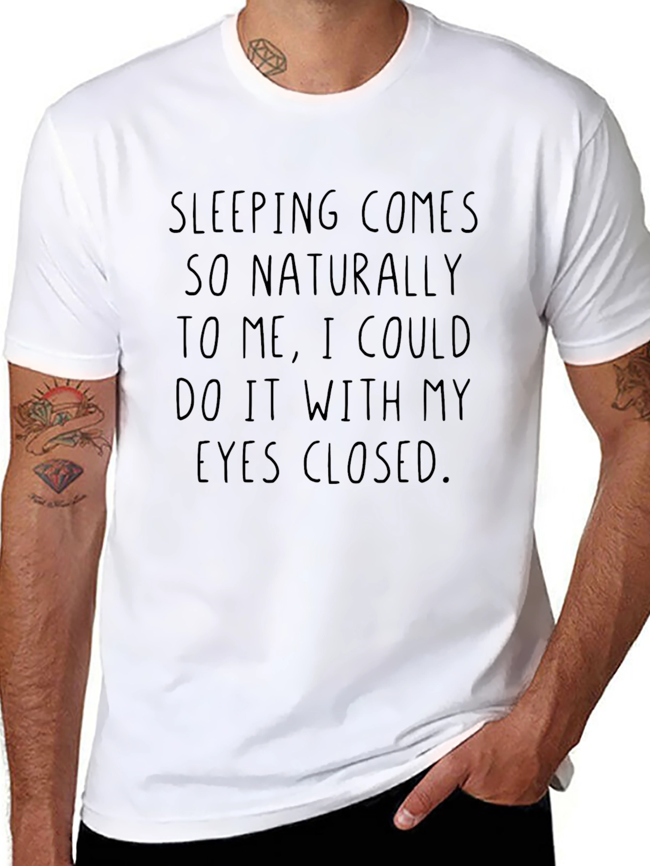 Sleeping Comes Naturally Black T-Shirt