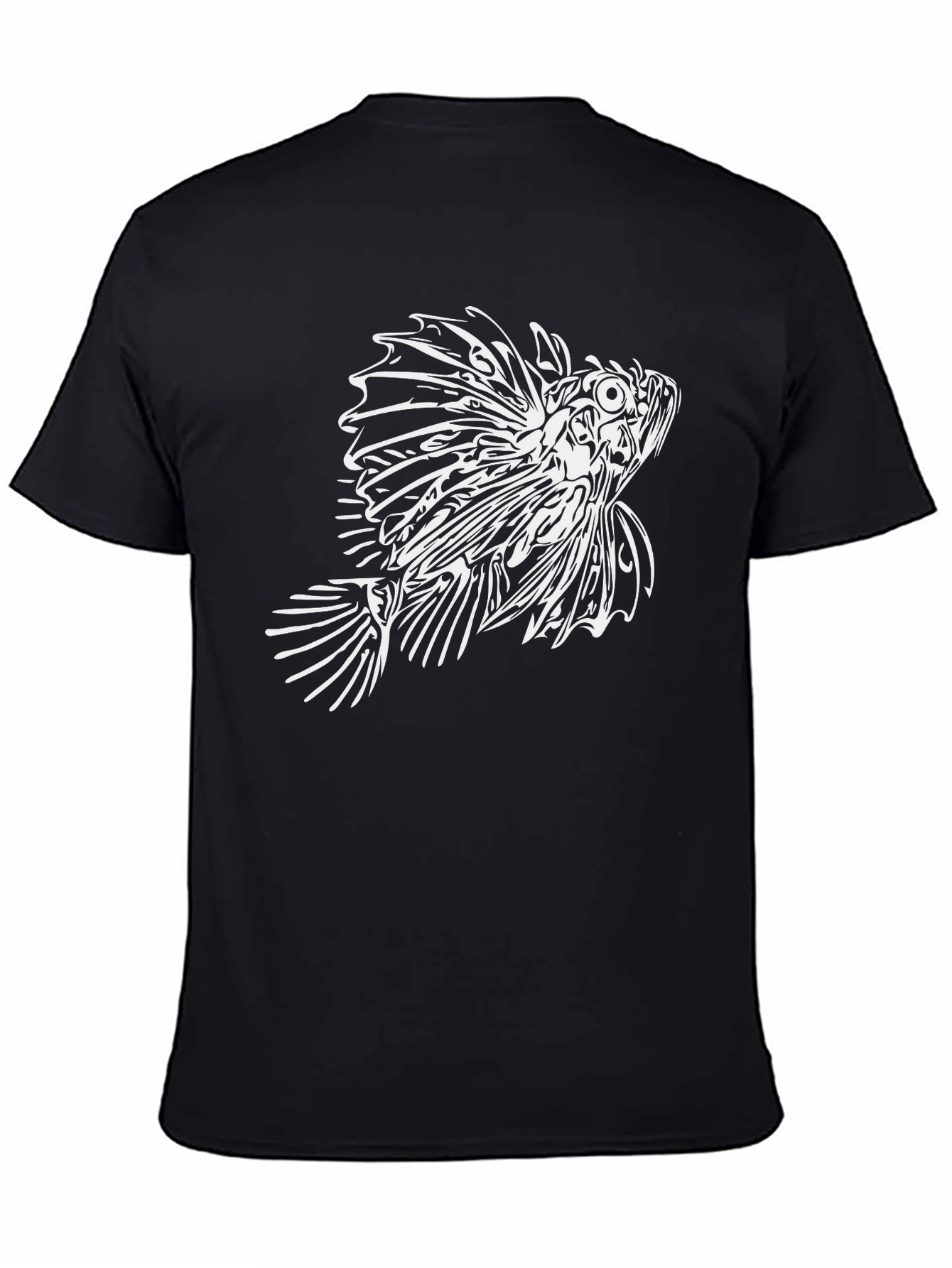 Lionfish Graphic Tee - Black Cotton T-Shirt