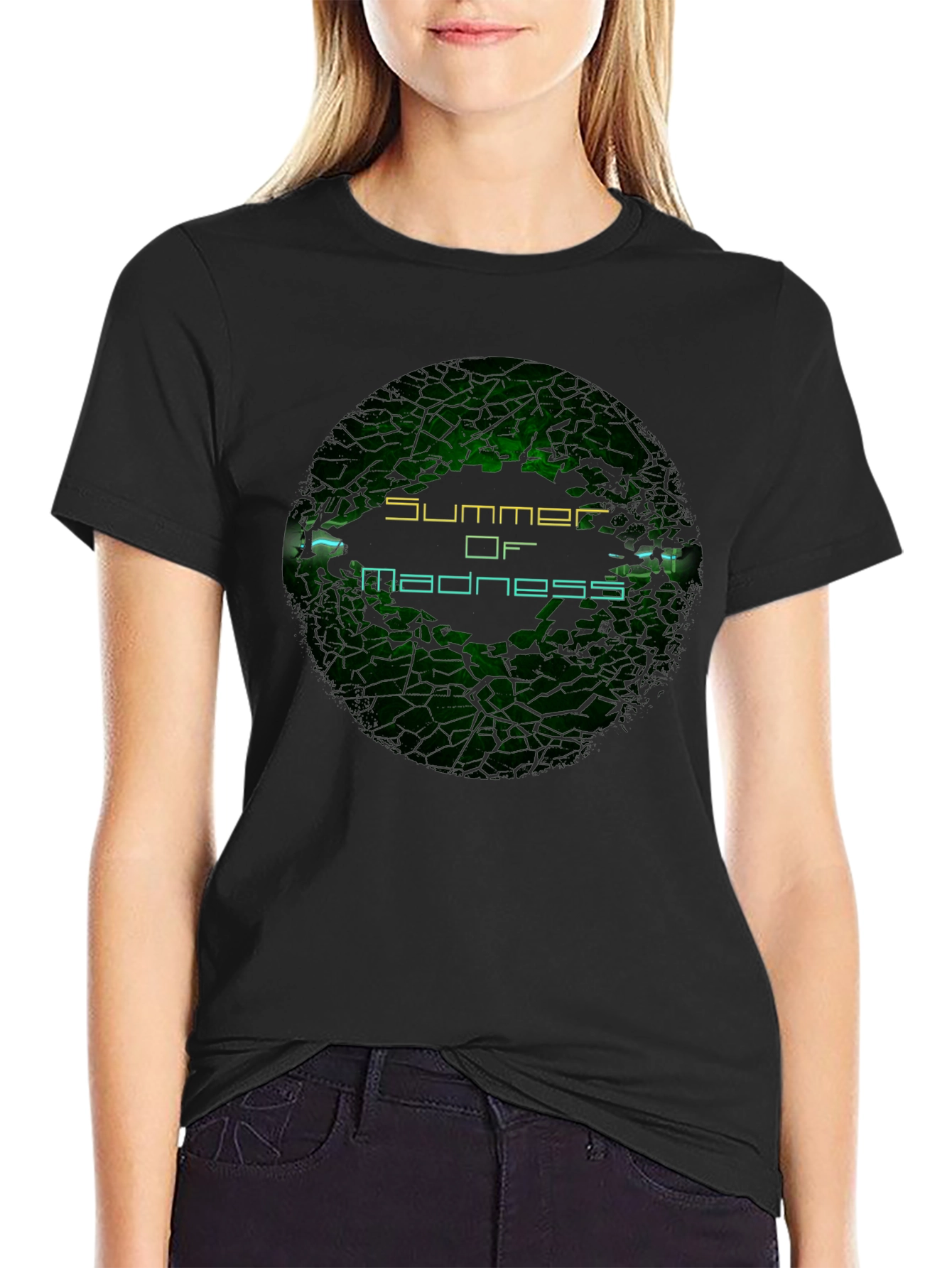 Summer of Madness Graphic Print Black T-Shirt