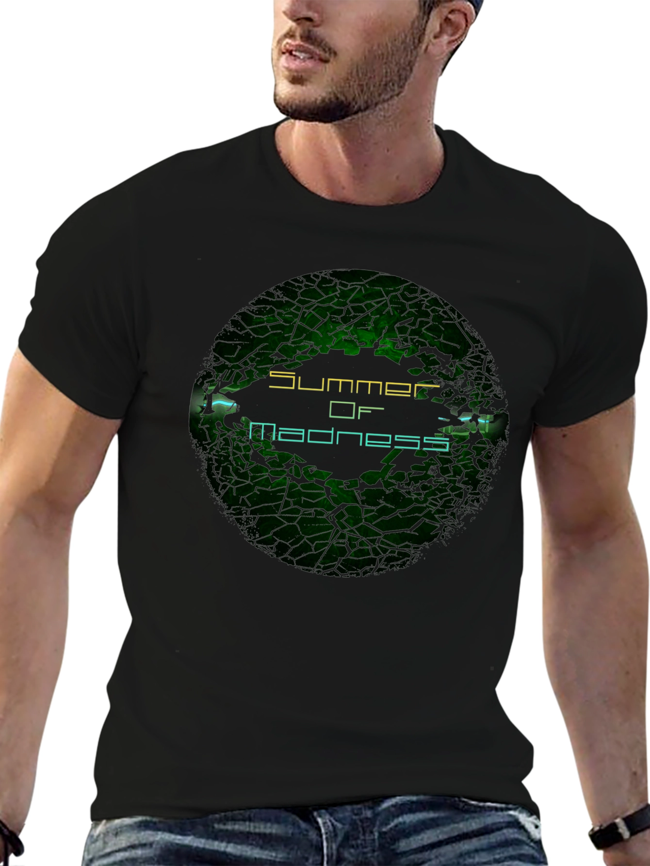 Summer of Madness Graphic Print Black T-Shirt