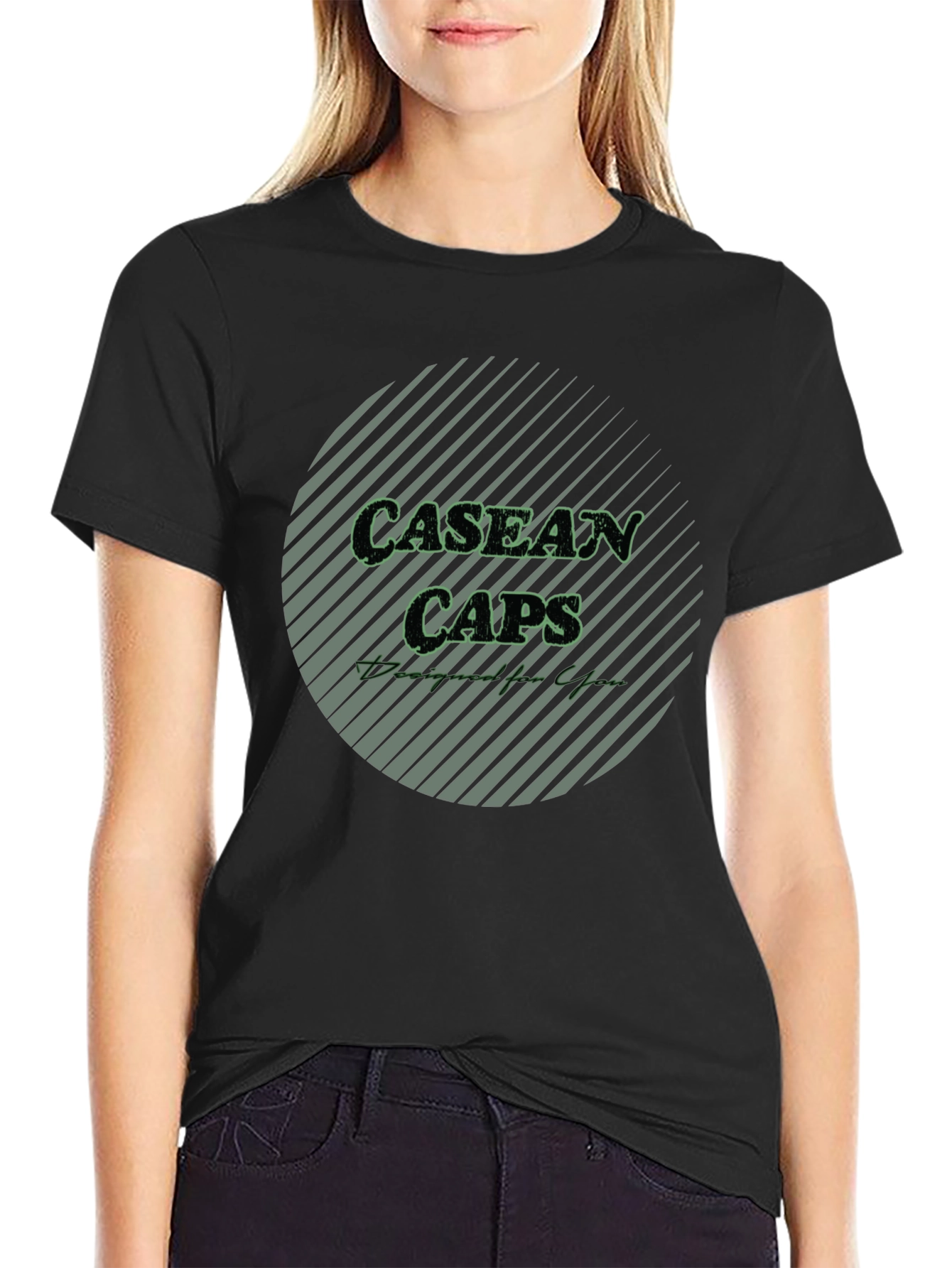 Casean Caps Black T-Shirt