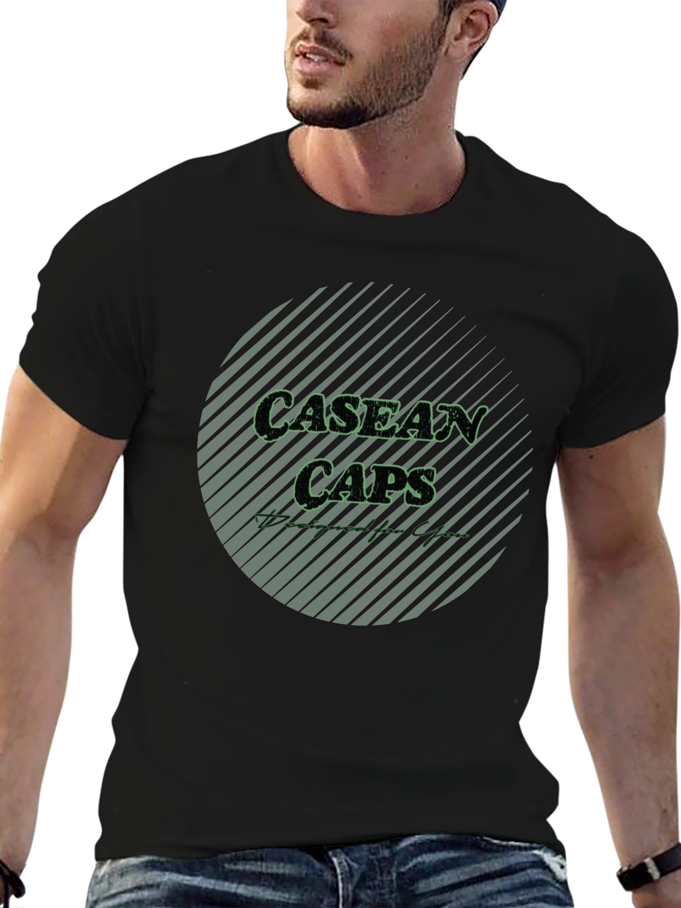 Casean Caps Black T-Shirt