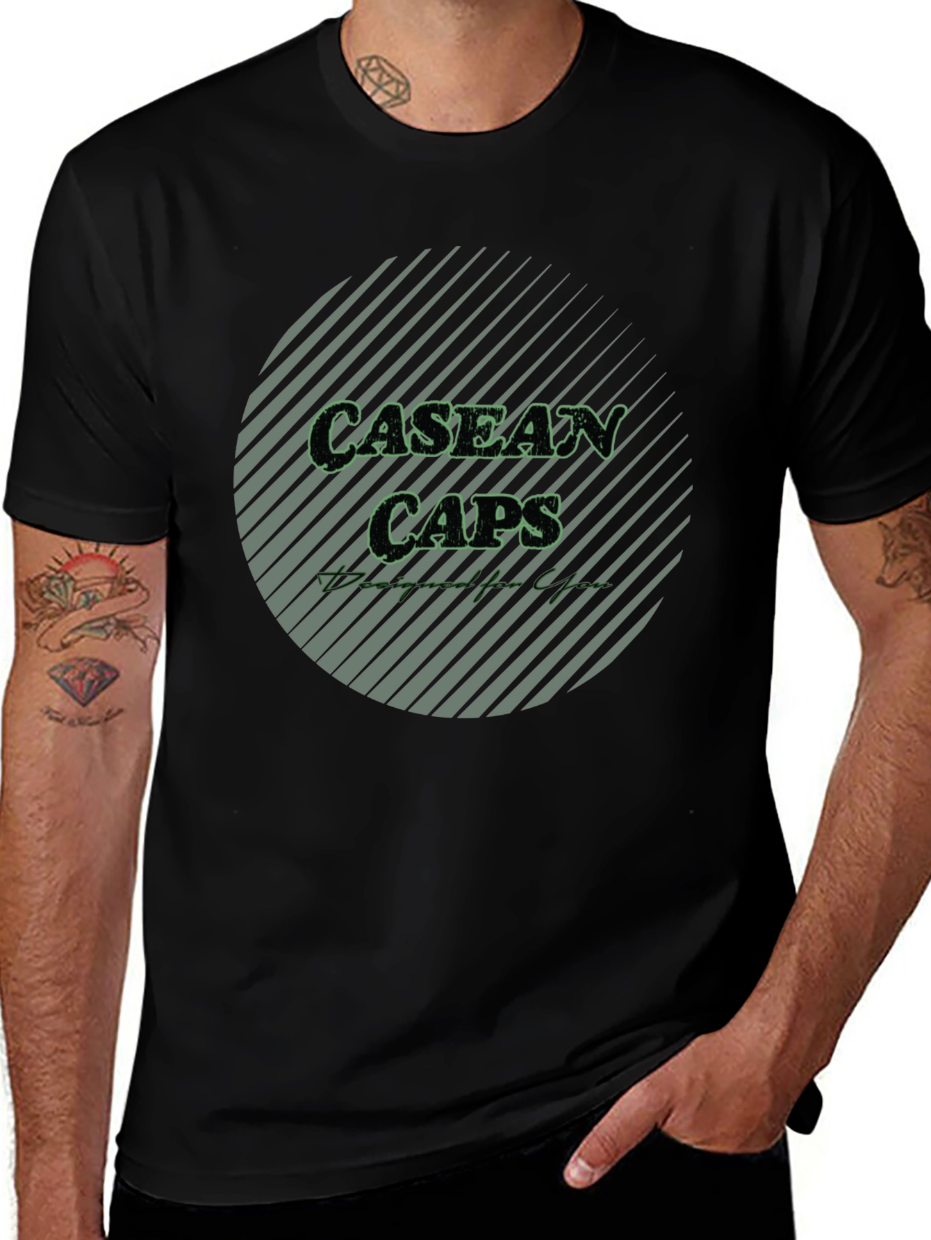 Casean Caps Black T-Shirt