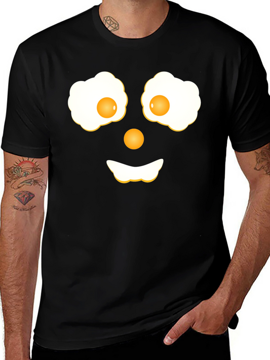 Funny Fried Eggs Face Graphic T-Shirt