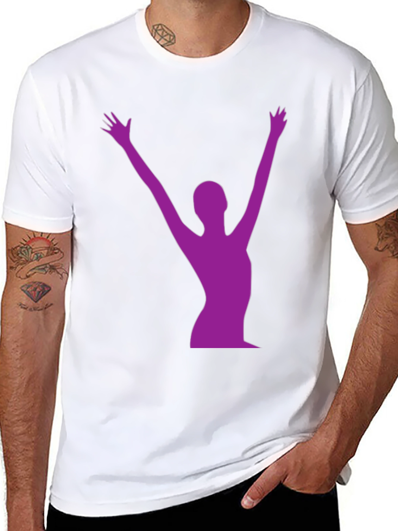 Silhouette Graphic Tee - Black Crew Neck Shirt