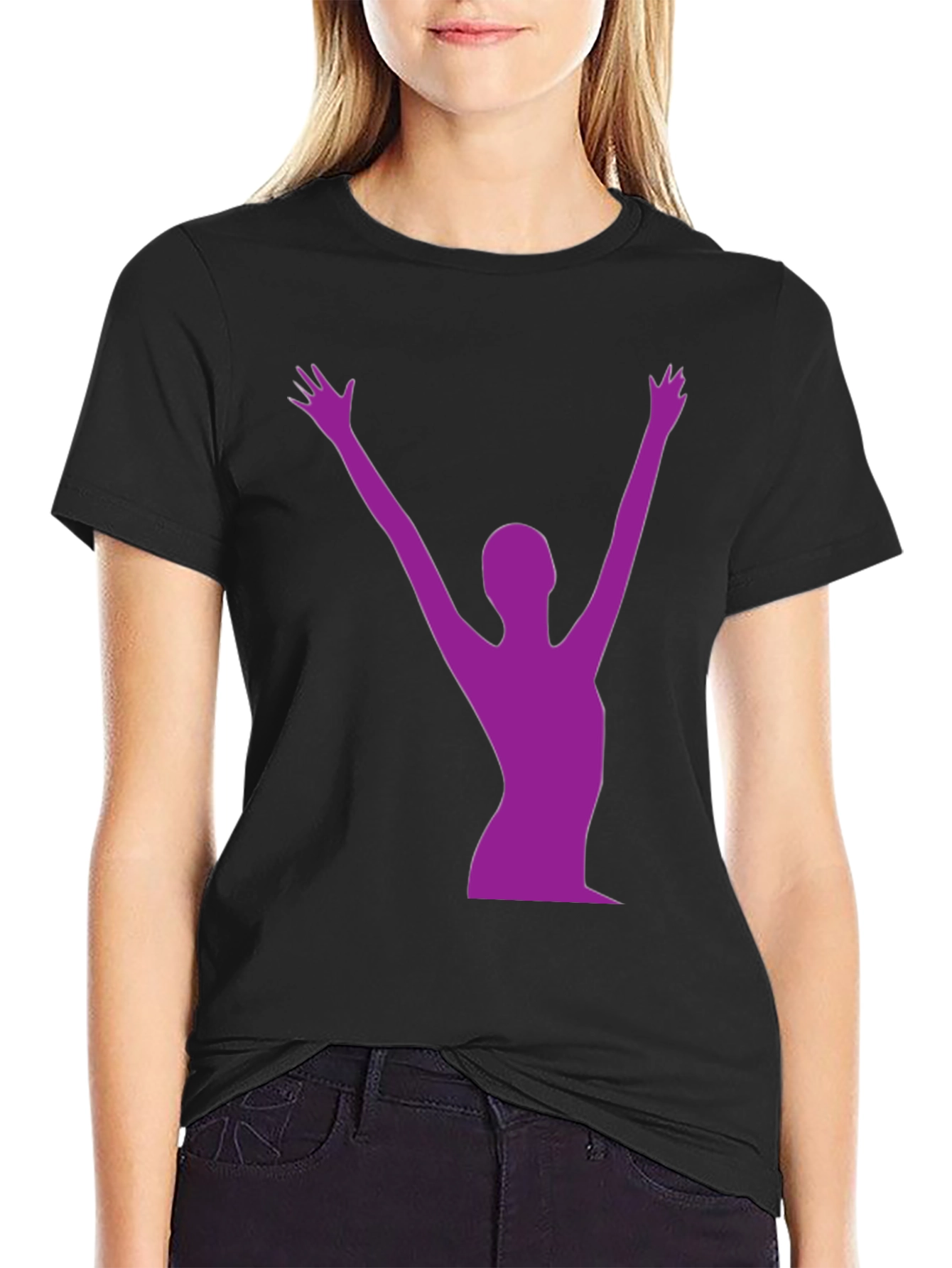 Silhouette Graphic Tee - Black Crew Neck Shirt