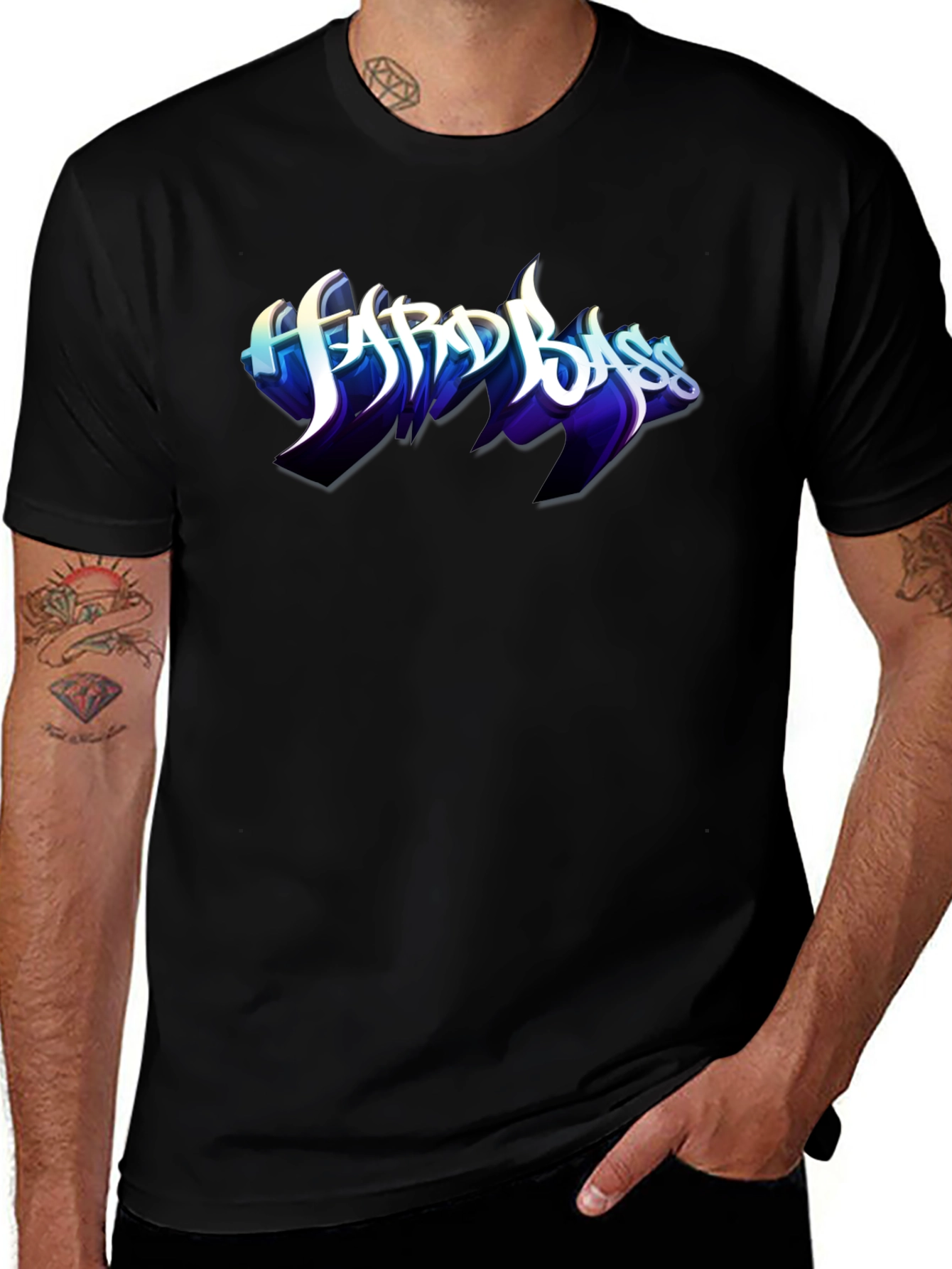 Hard Bass Graphic Black T-Shirt