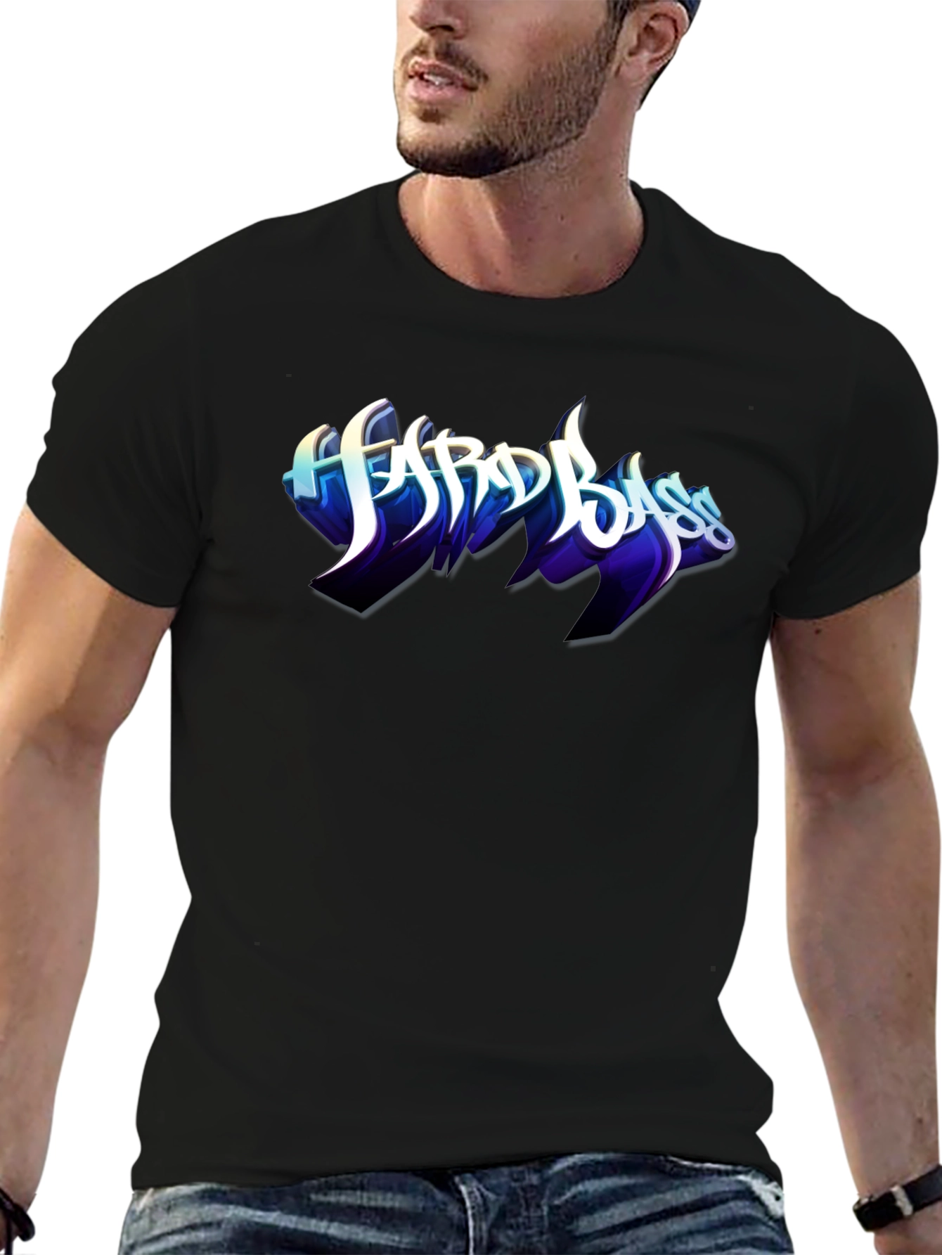 Hard Bass Graphic Black T-Shirt