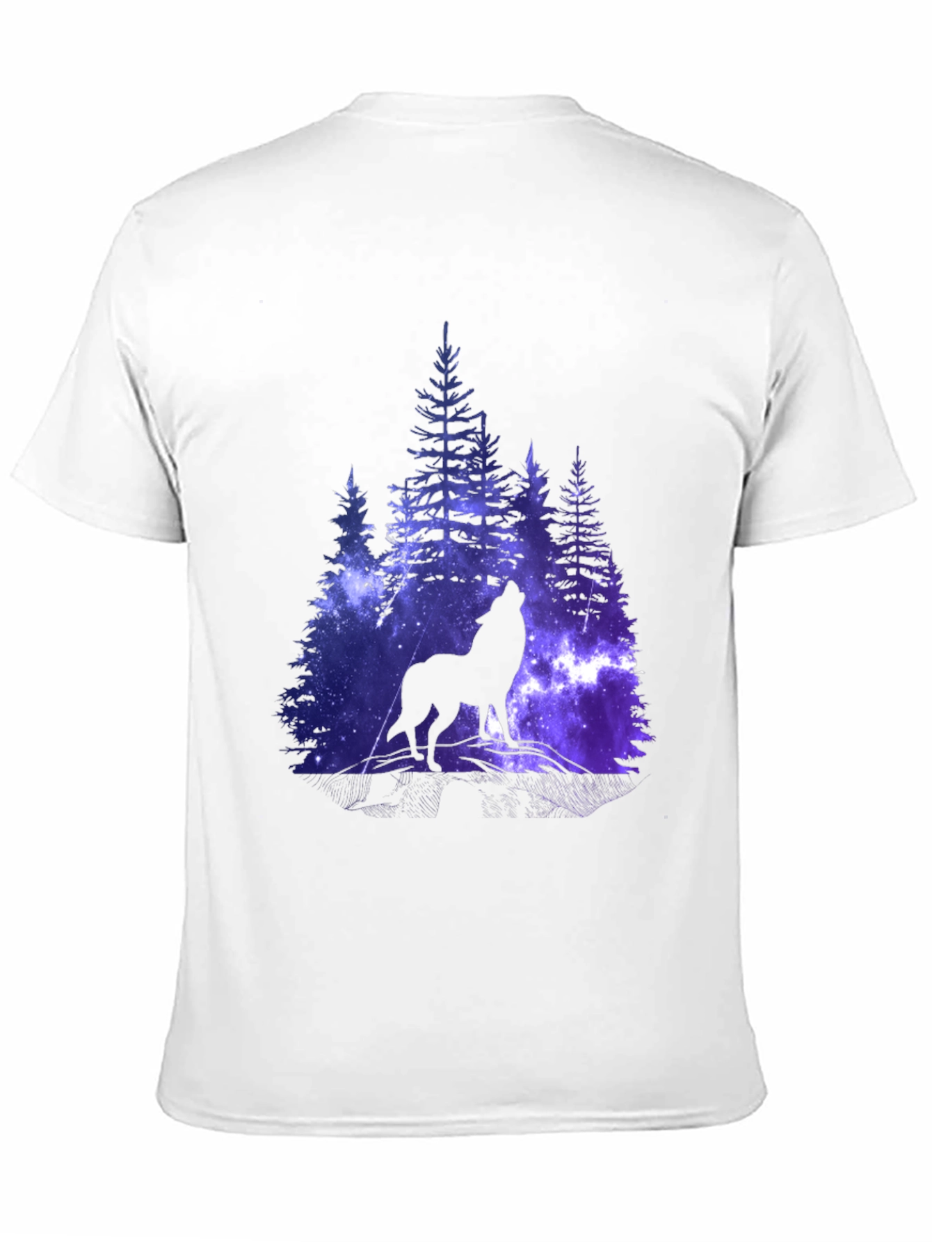 Wolf Galaxy Print Black T-Shirt
