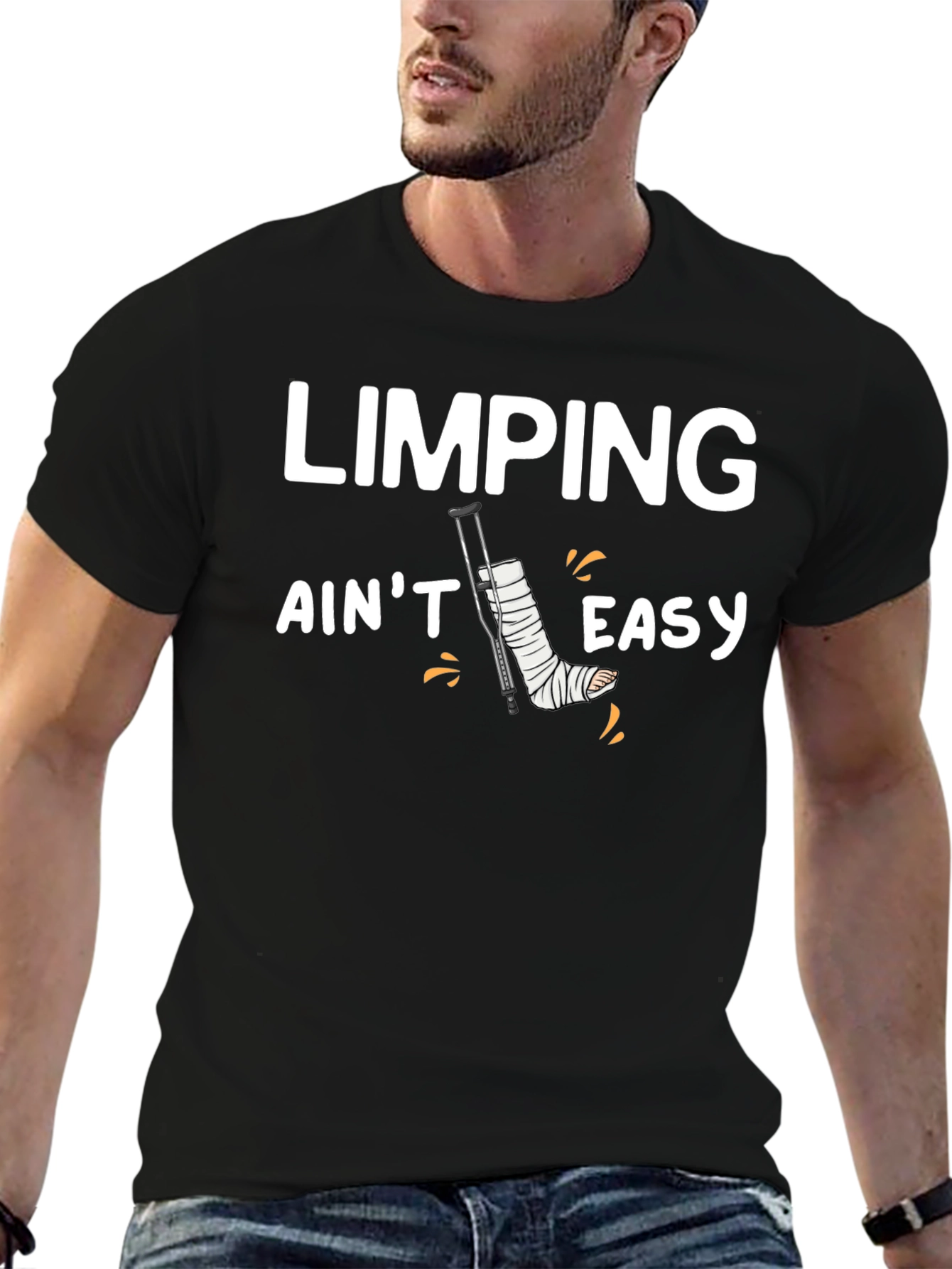 Limping Aint Easy Funny T-Shirt Injury Recovery