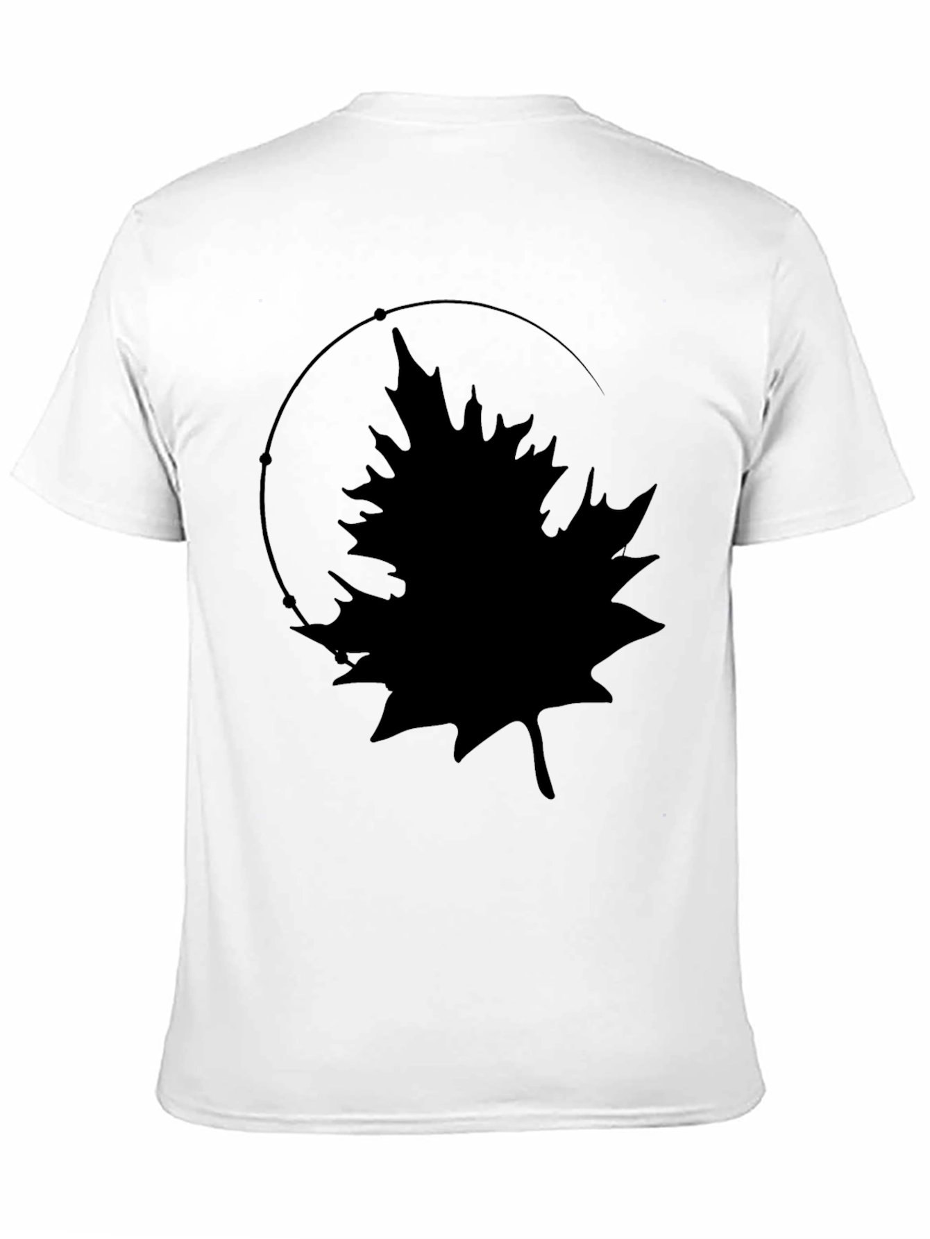 Leaf Silhouette Graphic Tee - Black Cotton Comfort
