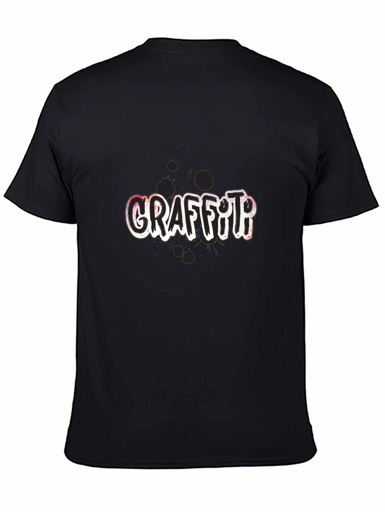 Graffiti Art Graphic Print Black T-Shirt