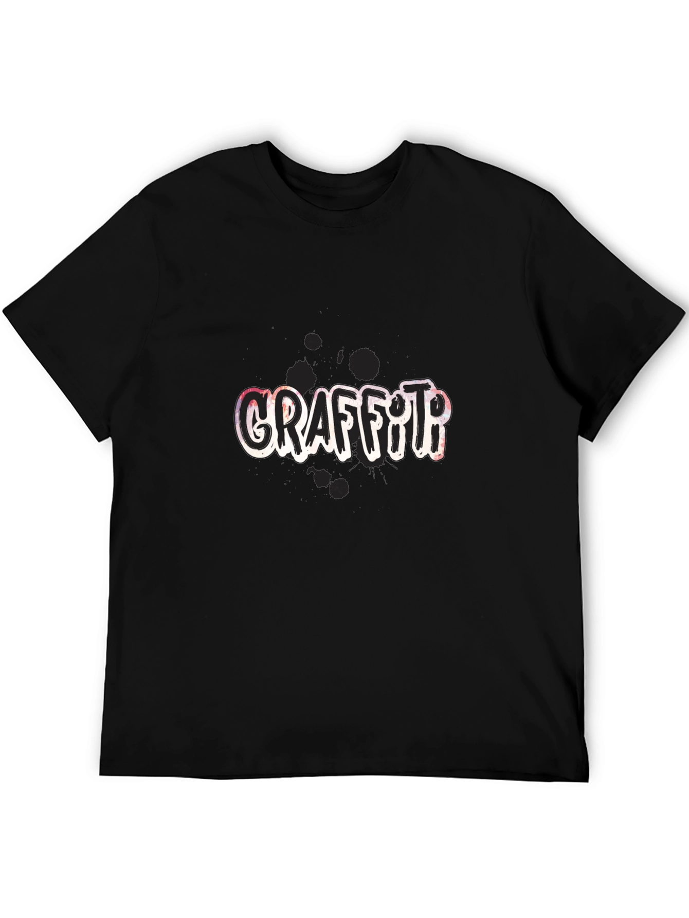 Graffiti Art Graphic Print Black T-Shirt