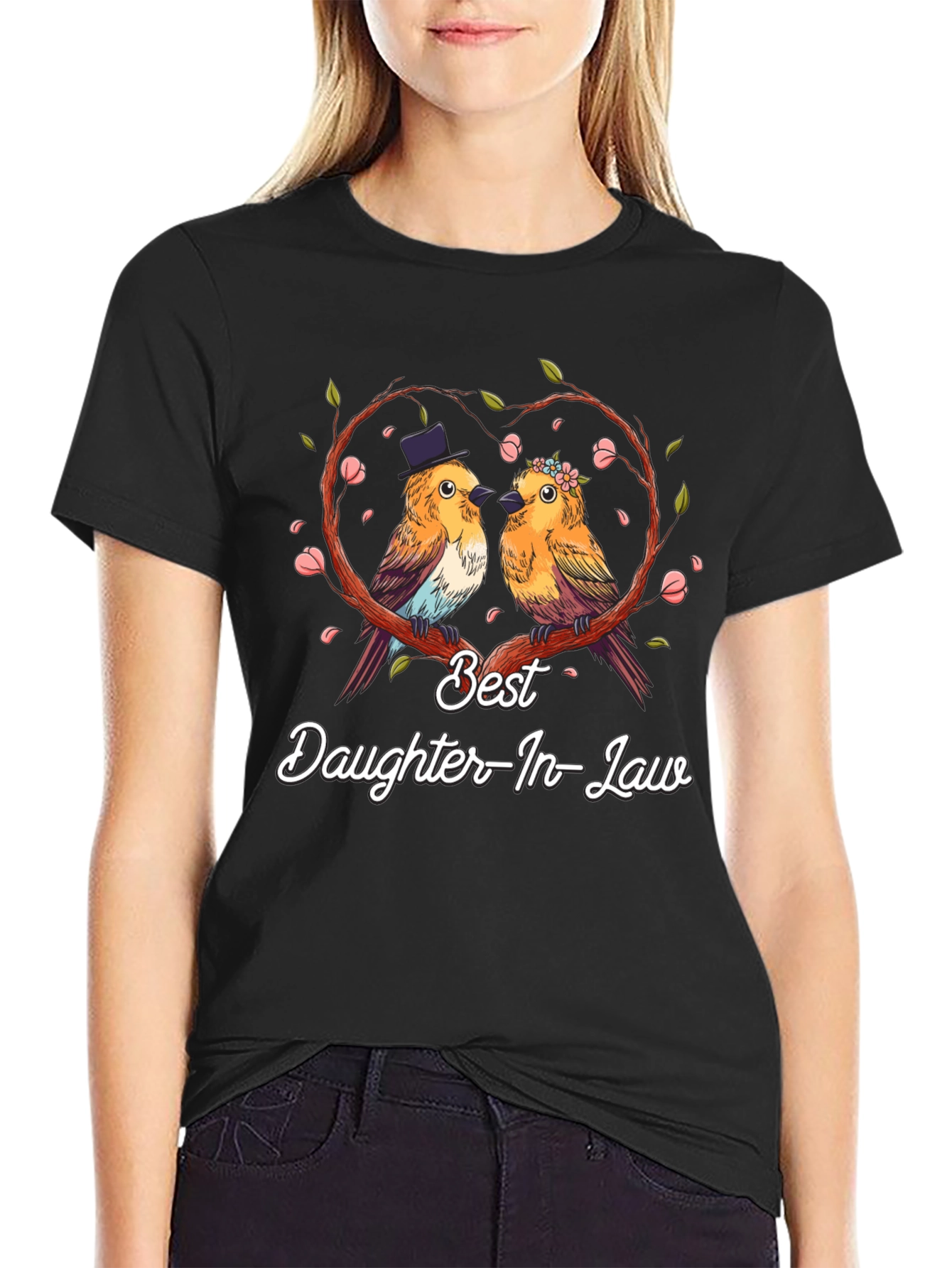 Best Daughter-In-Law T-Shirt: Cute Bird Couple Design